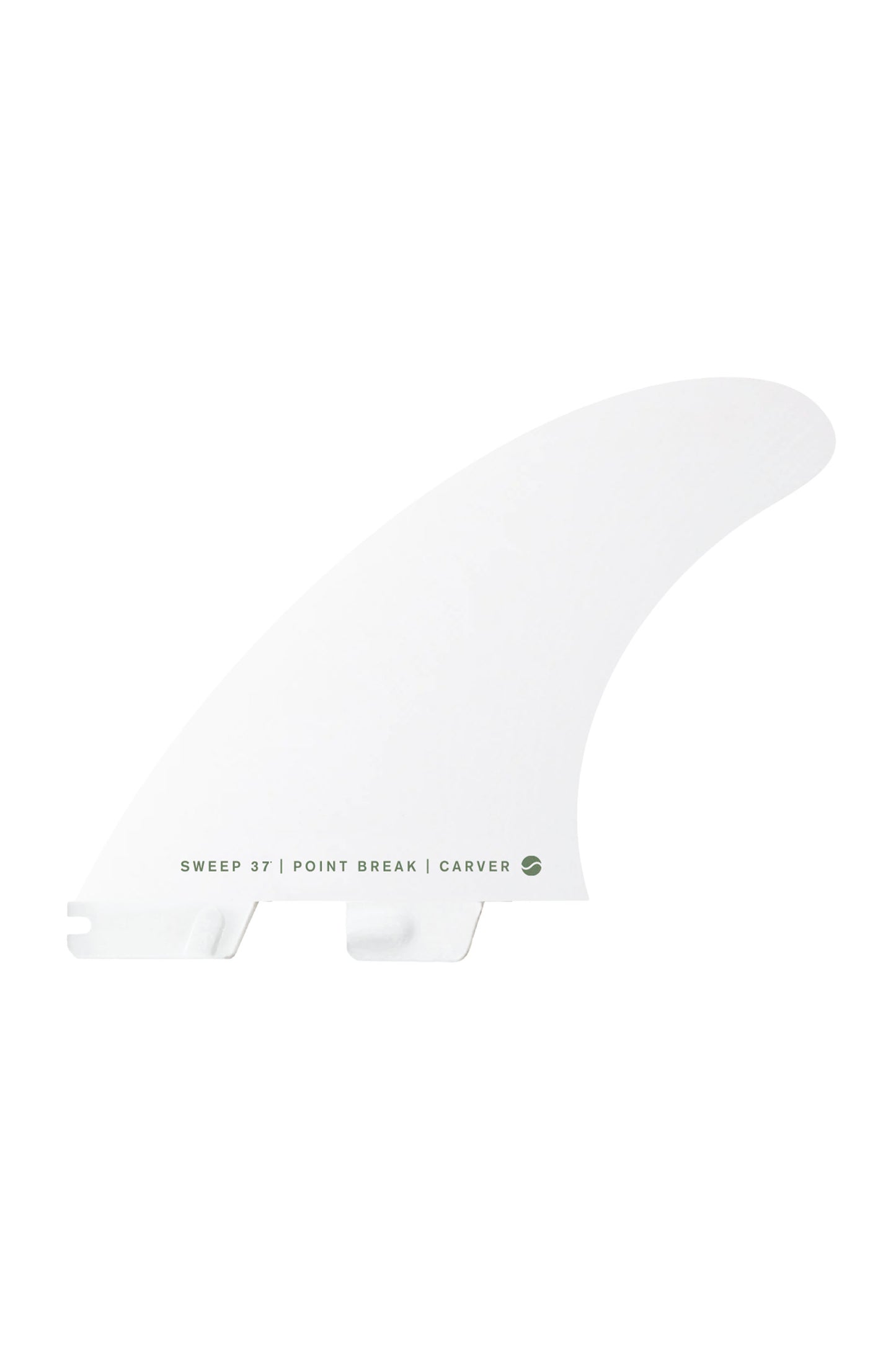 FCS II Carver tri fins in PC in white color - back view