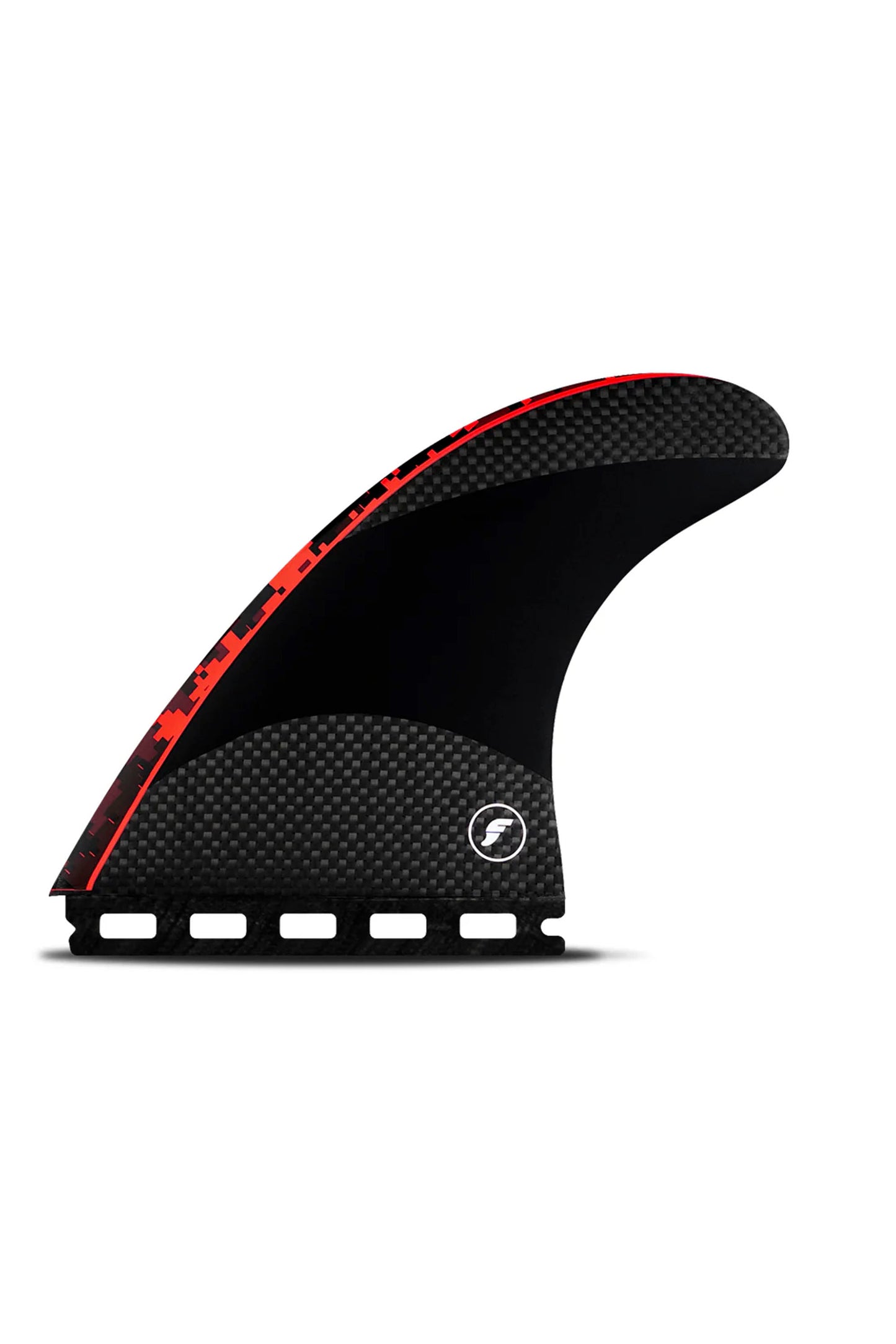 JJF Techflex L surf fin with black and red accents