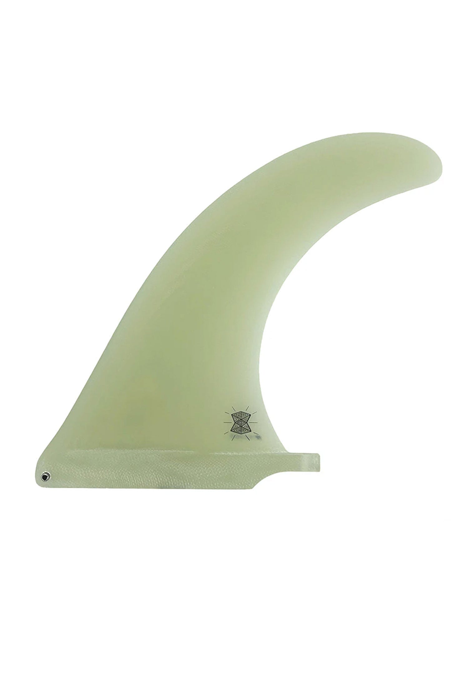 True Ames Alex Lopez Terrapin 7.4 clear fin showing narrow flared base and high rake template