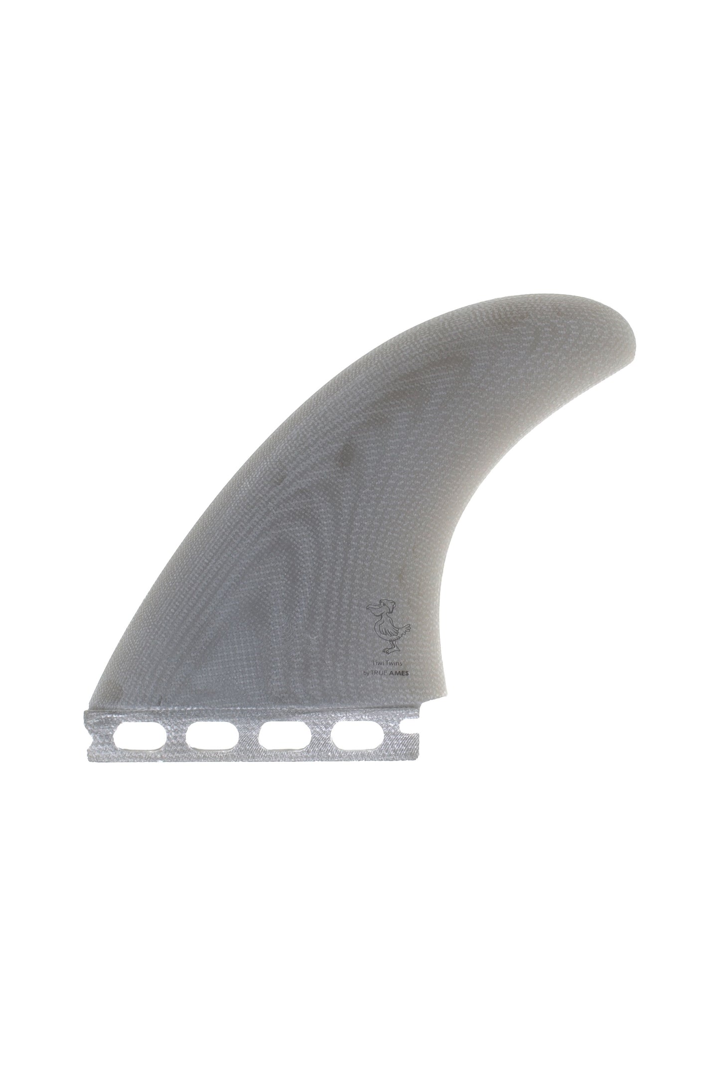 Grey surfboard Barrett Miller twin True Ames fin Pukas Surf Shop