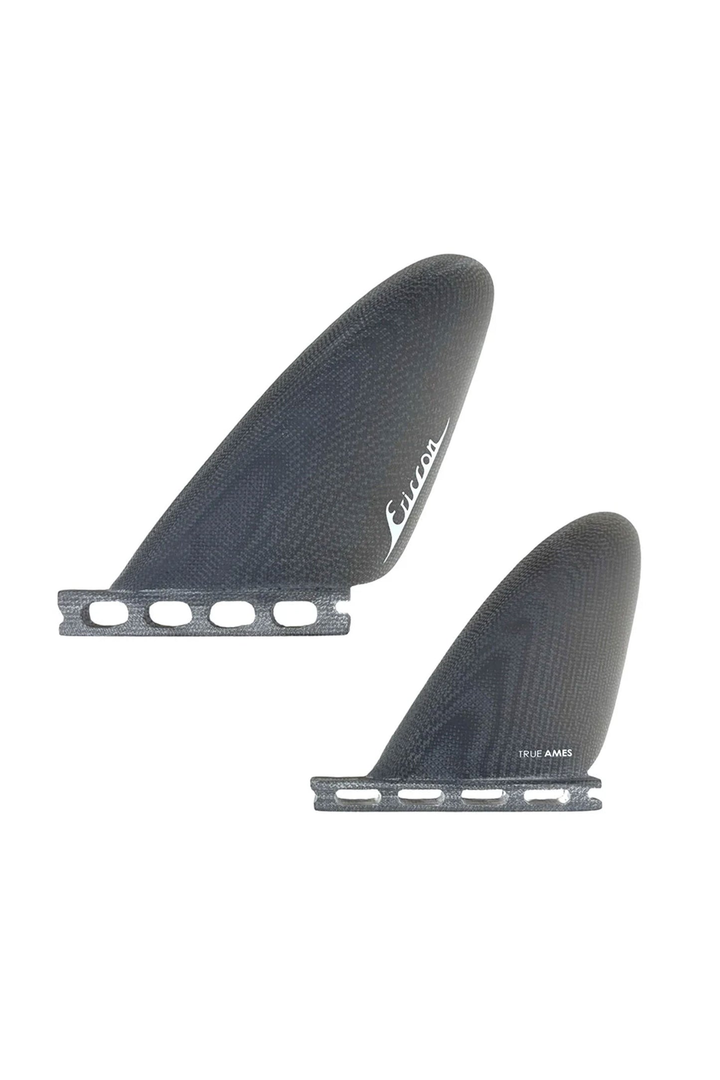 TRUE AMES Ellis Ericson Feathers Quad Fins in smoke - 4-fin set with concaved inside foil design