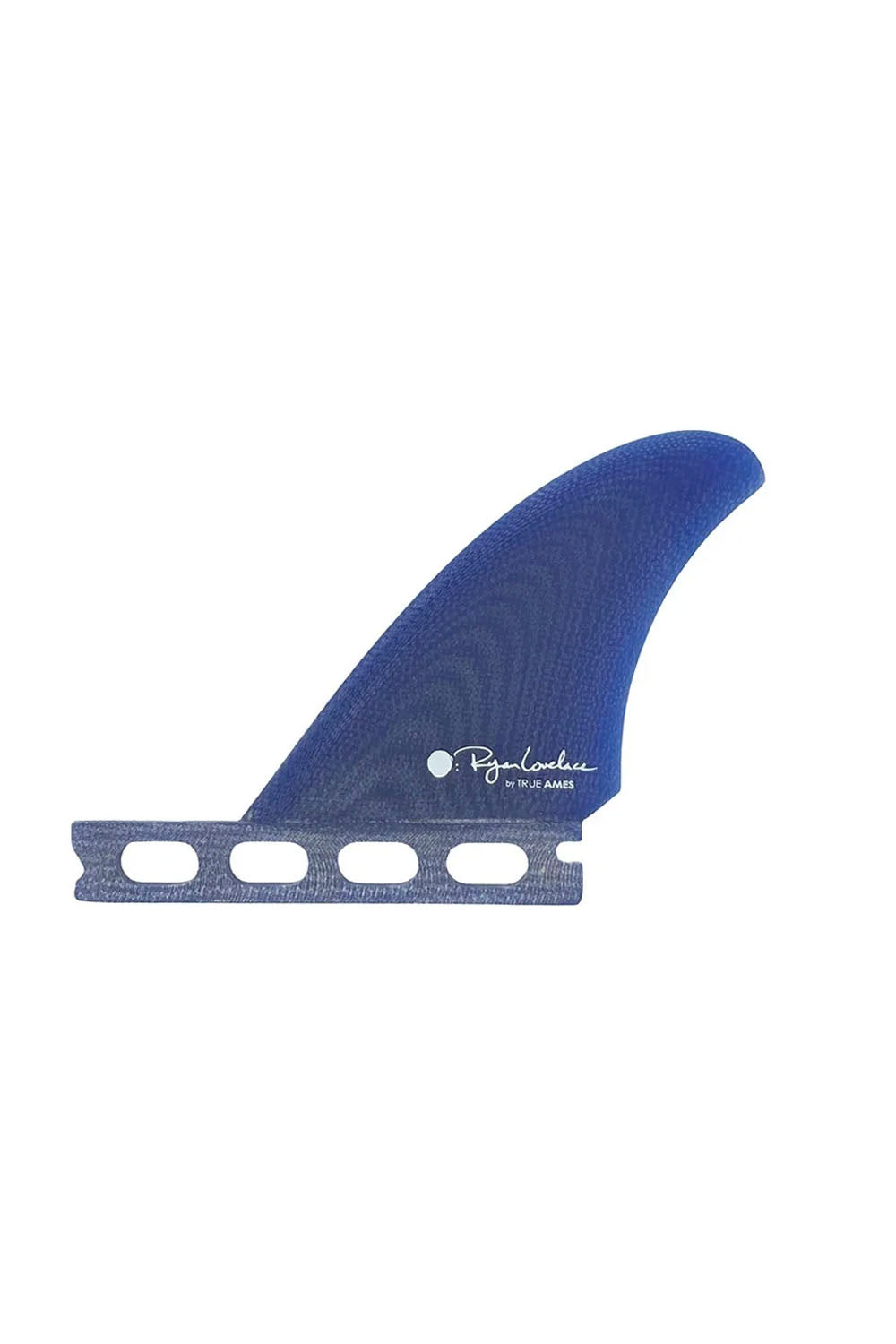 A blue surfboard fin with a textured finish and a gray mounting base, featuring the 'Pipolina' brand logo in white.