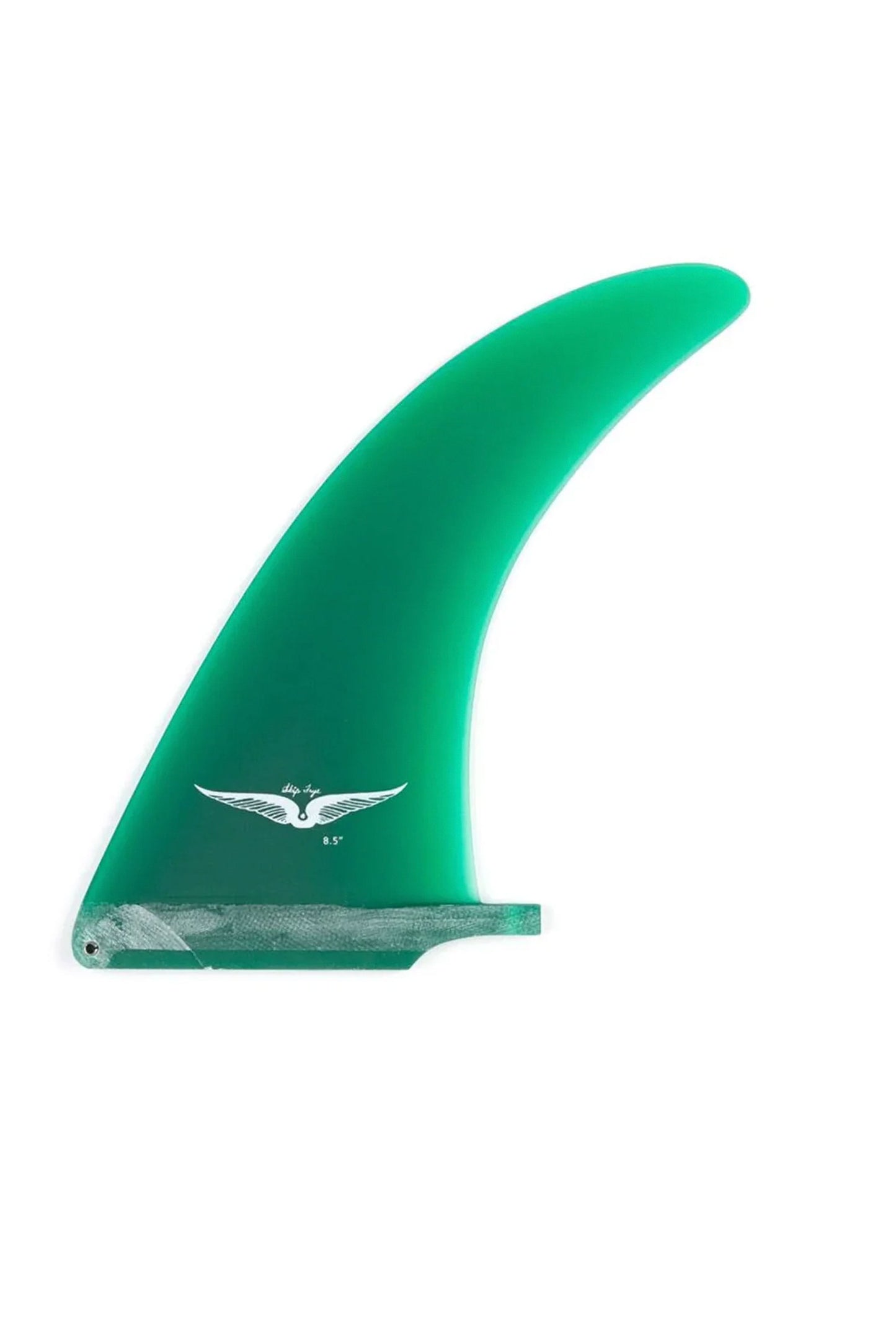 Pukas Surf Shop True Ames Skip Frye fin 8.5 green single fin solid fiberglass