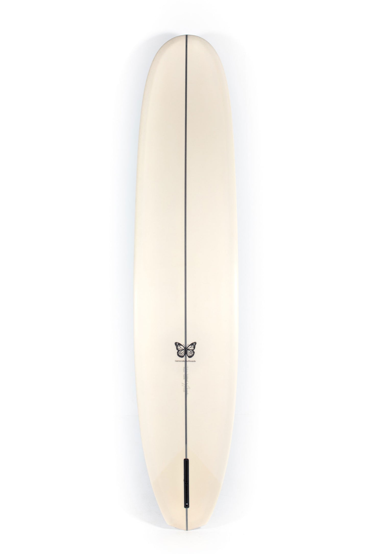Blue and cream colored Garmendia Longboard size 9'4" on a white background by Pukas Surf Shop - 2