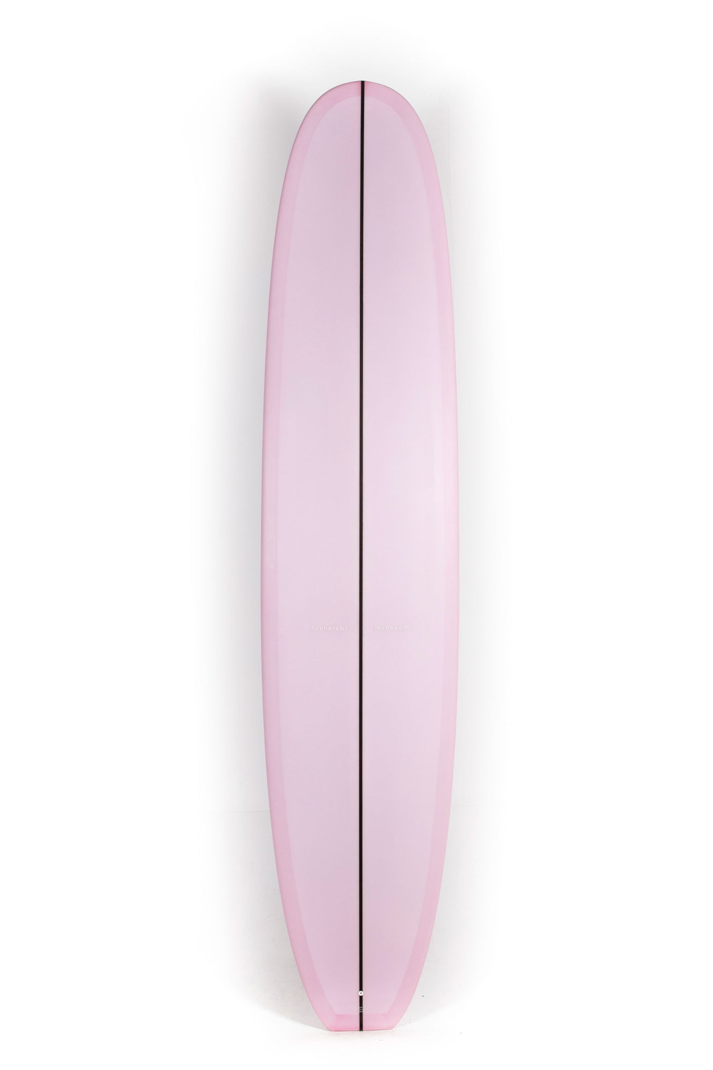 Pink Garmendia Surfboard Noserider size 9'1" on a white background by Pukas Surf Shop