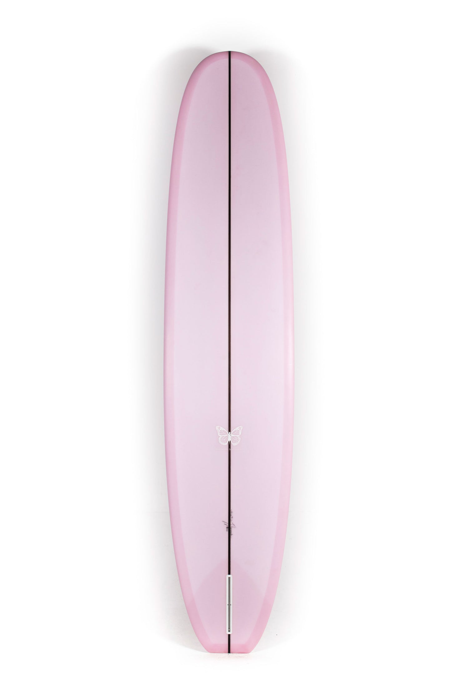Pink Garmendia Surfboard Noserider size 9'1" on a white background by Pukas Surf Shop - 2