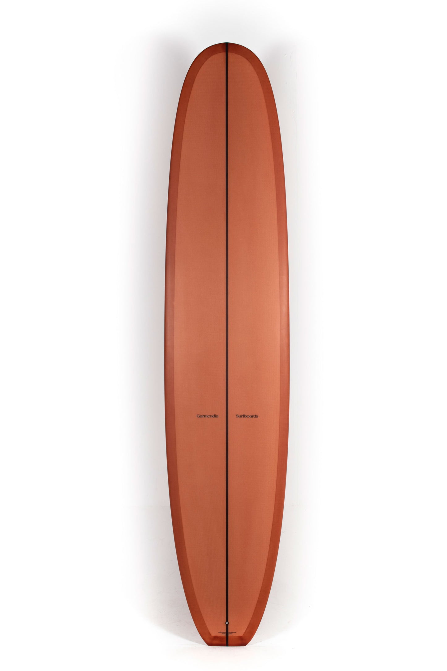 Brown Garmendia Surfboard Noserider size 9'2" on a white background by Pukas Surf Shop