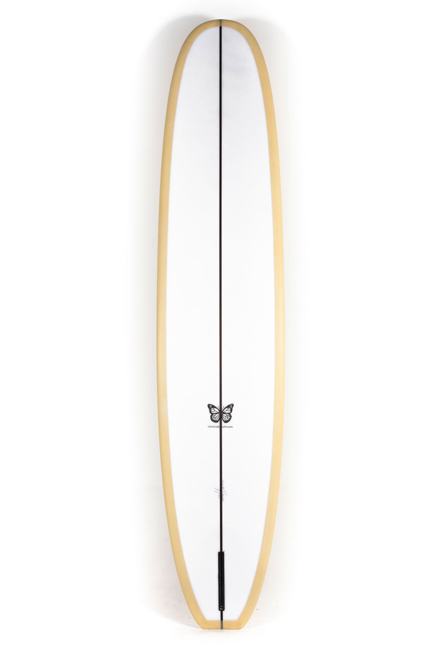 Beige Garmendia Surfboard Noserider size 9'6" on a white background by Pukas Surf Shop - 2