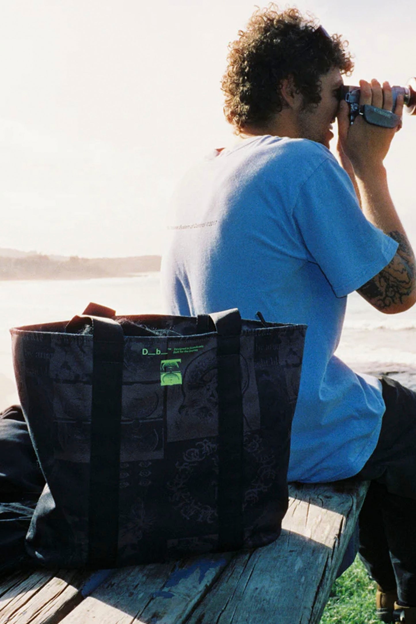 Tote bag showing structured base and ergonomic handles for daily carry