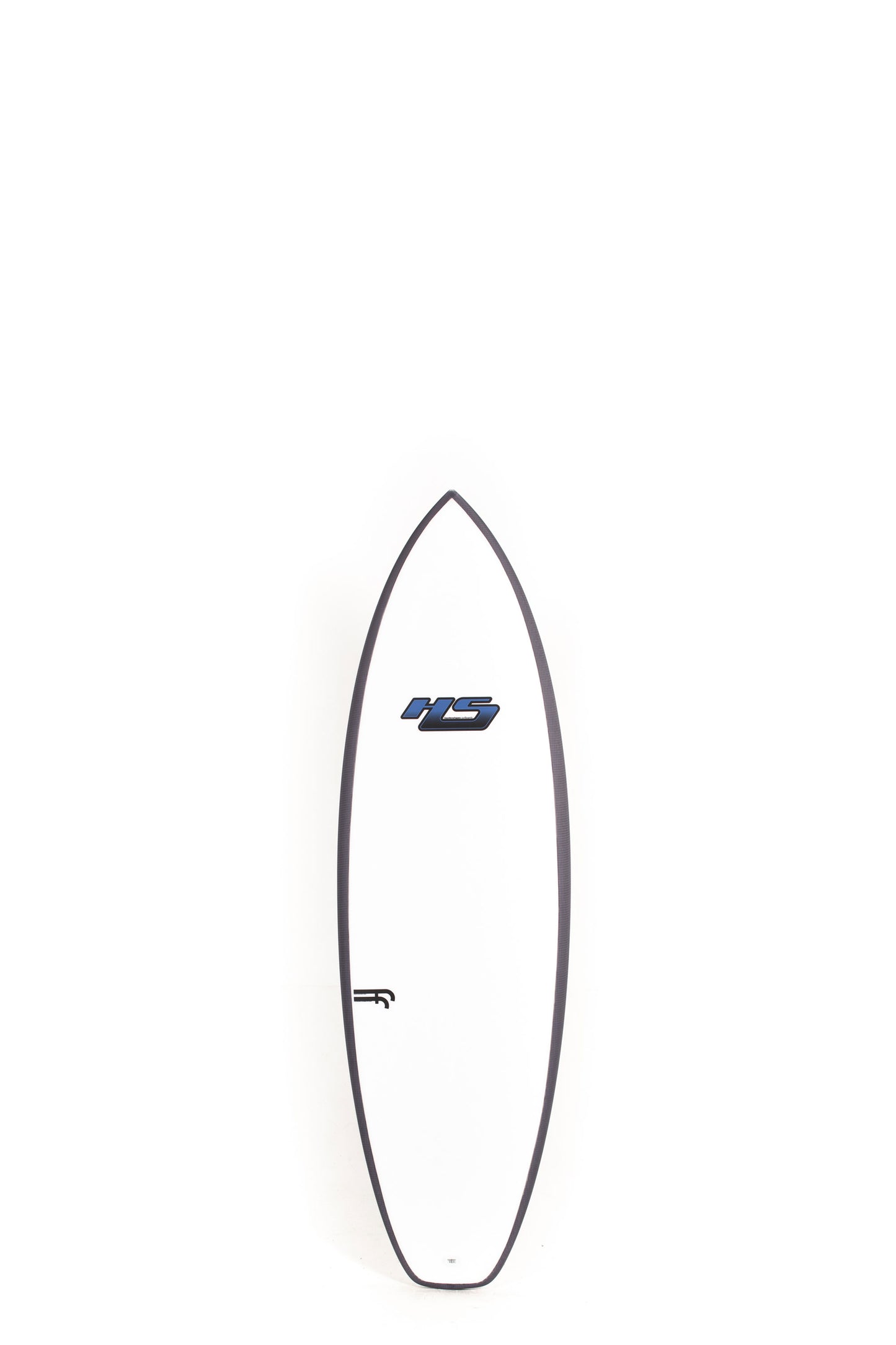 White Haydenshapes Nova Surfboard with black rails size 5'7" on a white background by Pukas Surf Shop - 1