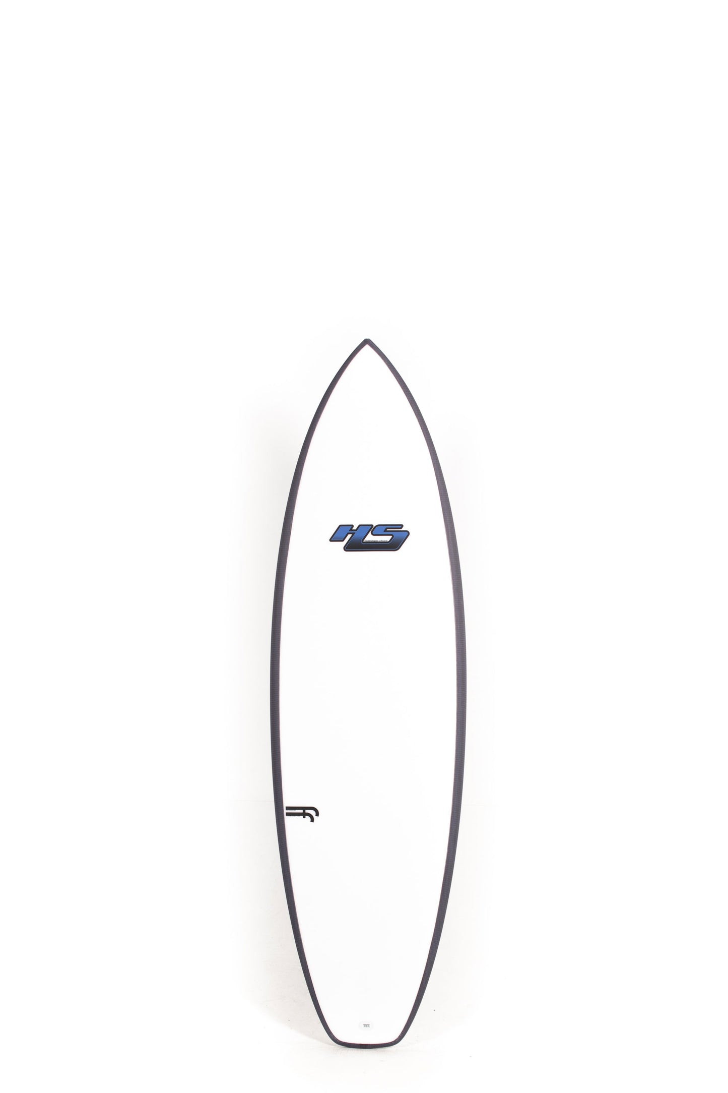 White Haydenshapes Nova Surfboard with black rails size 6'2" on a white background by Pukas Surf Shop - 1