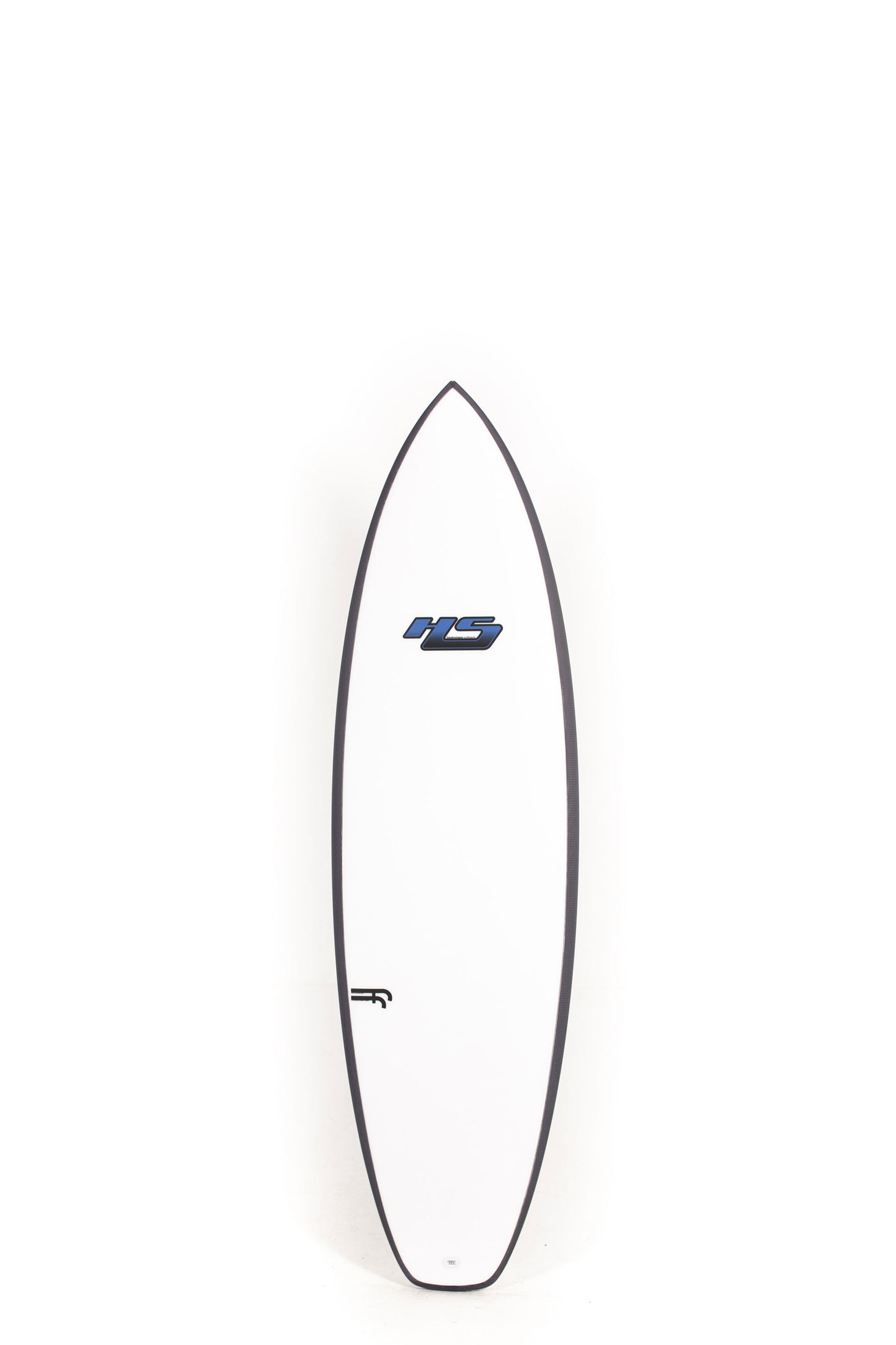 White Haydenshapes Nova Surfboard with black rails size 6'4" on a white background by Pukas Surf Shop - 1