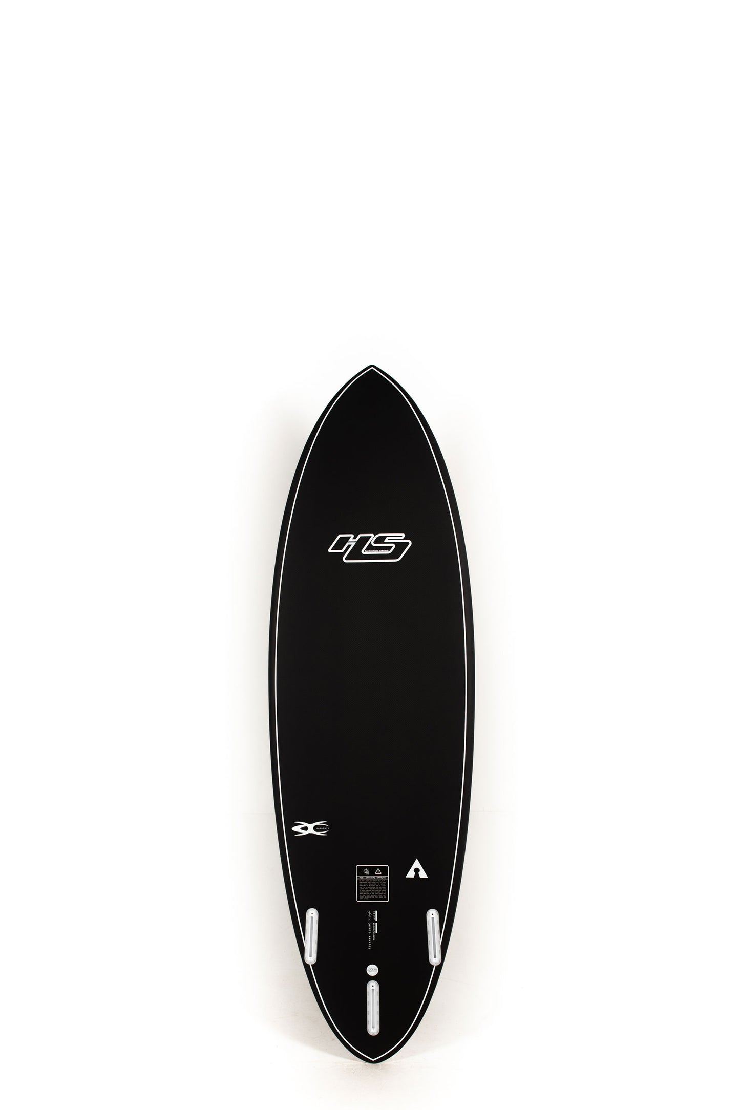 Black HaydenShapes Surfboard Hypto Krypto size 6'0" on a white background by Pukas Surf Shop - 2