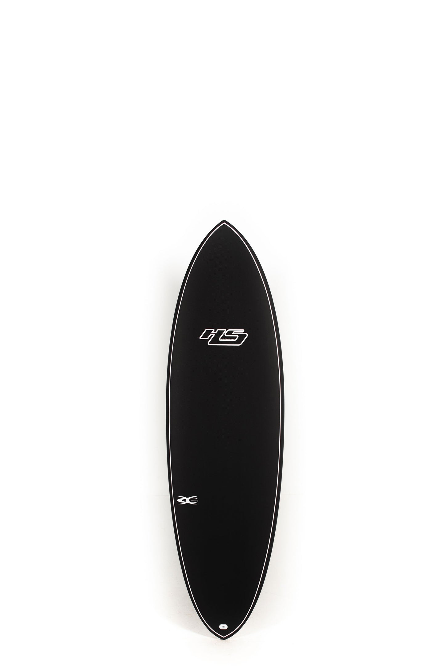 Black Haydenshapes Hypto Krypto size 6'1" on a white background by Pukas Surf Shop
