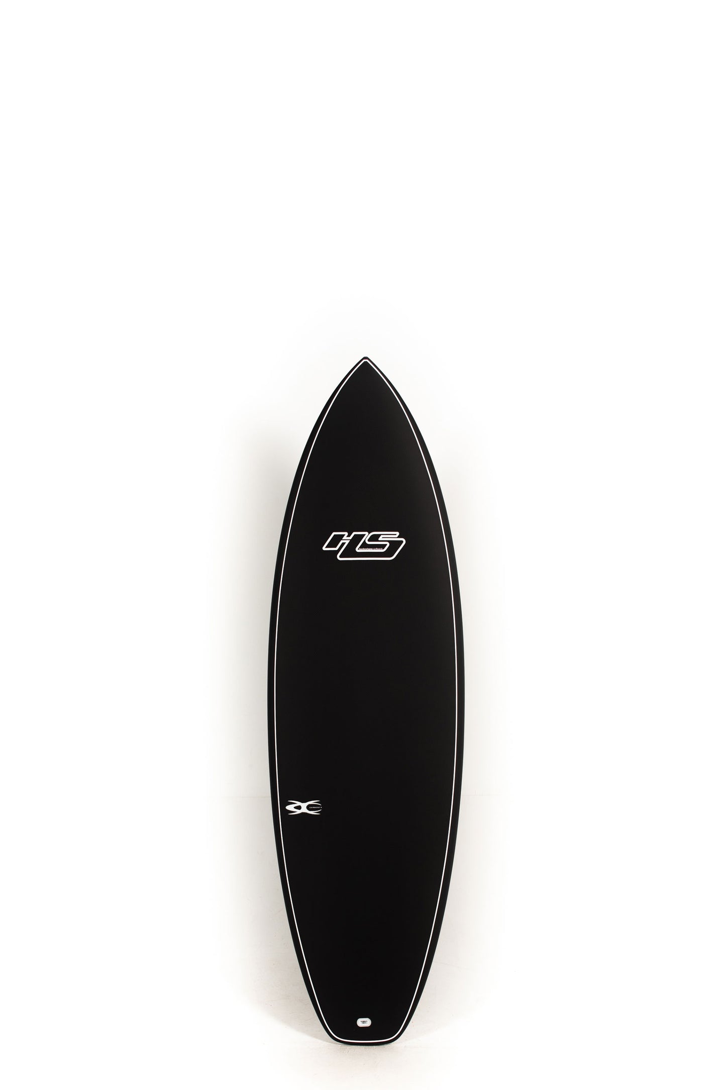 Black Haydenshapes Nova Surfboard size 5'10" on a white background by Pukas Surf Shop - 1