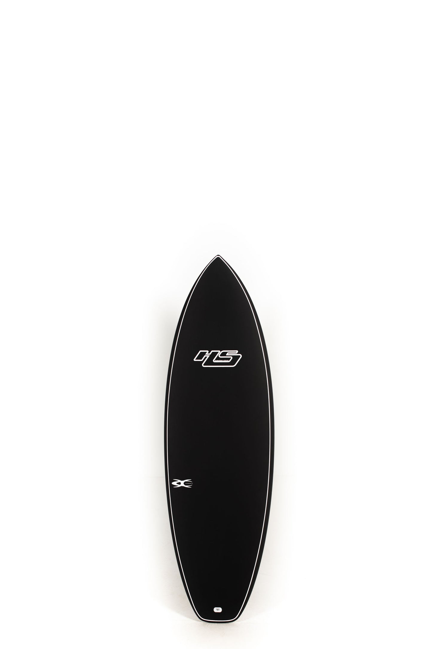 Black Haydenshapes Nova Surfboard size 5'4" on a white background by Pukas Surf Shop