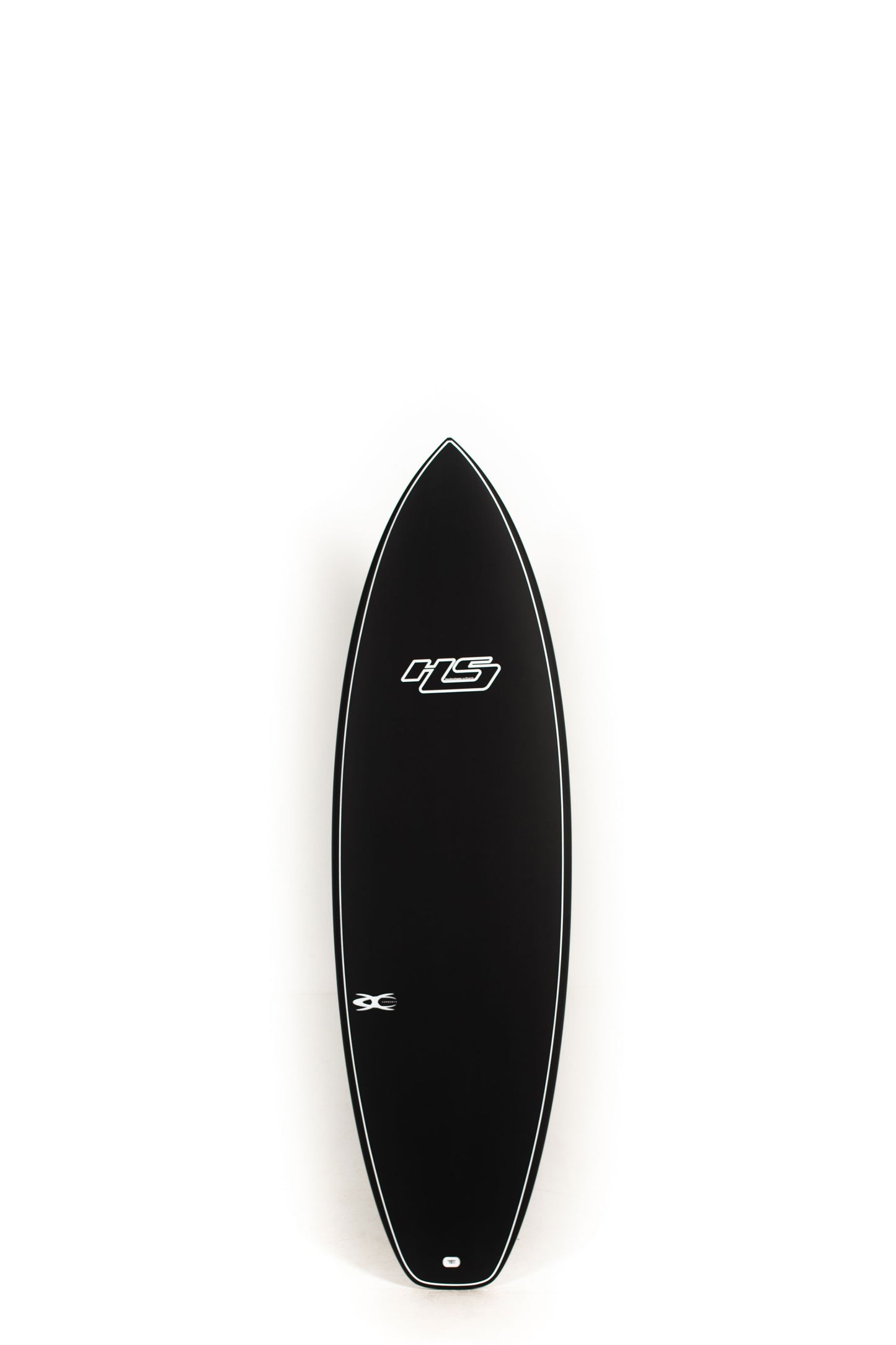 Black Haydenshapes Nova Surfboard size 6'0" on a white background by Pukas Surf Shop - 1