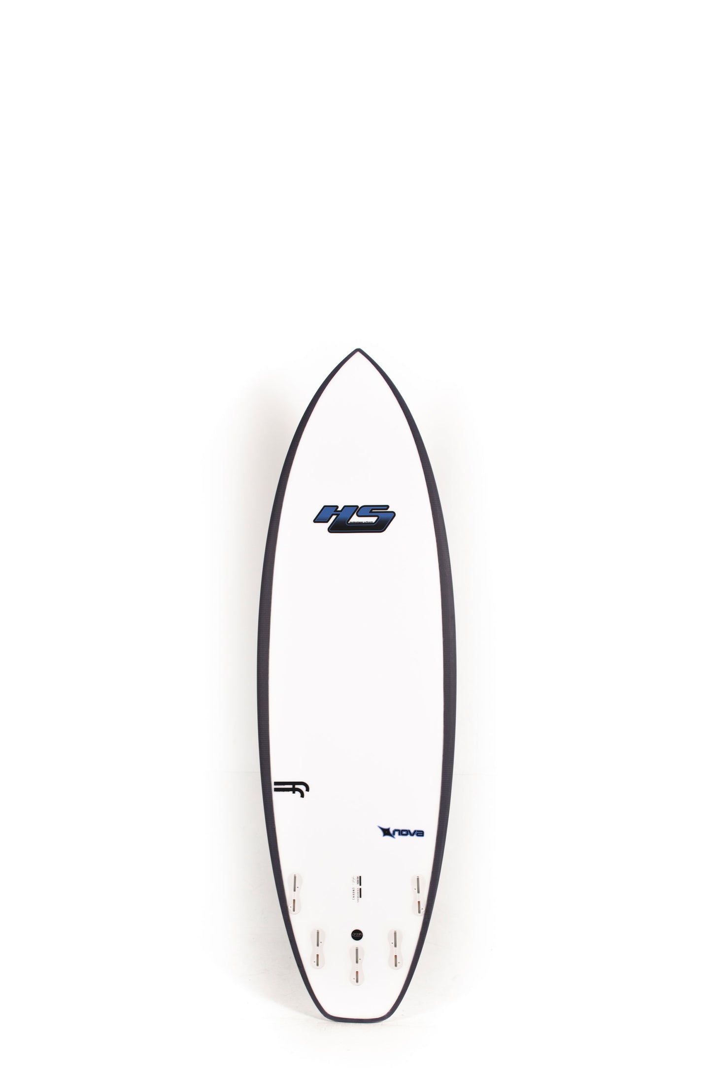 White Haydenshapes Nova surfboard size 5'10" on a white background by Pukas Surf Shop - 2
