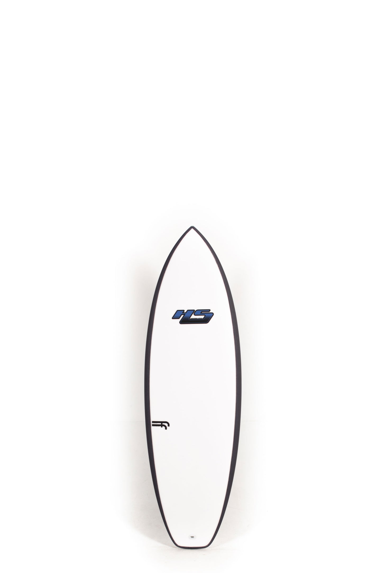 White Haydenshapes Nova Surfboard with black rails size 5'4" on a white background by Pukas Surf Shop - 1