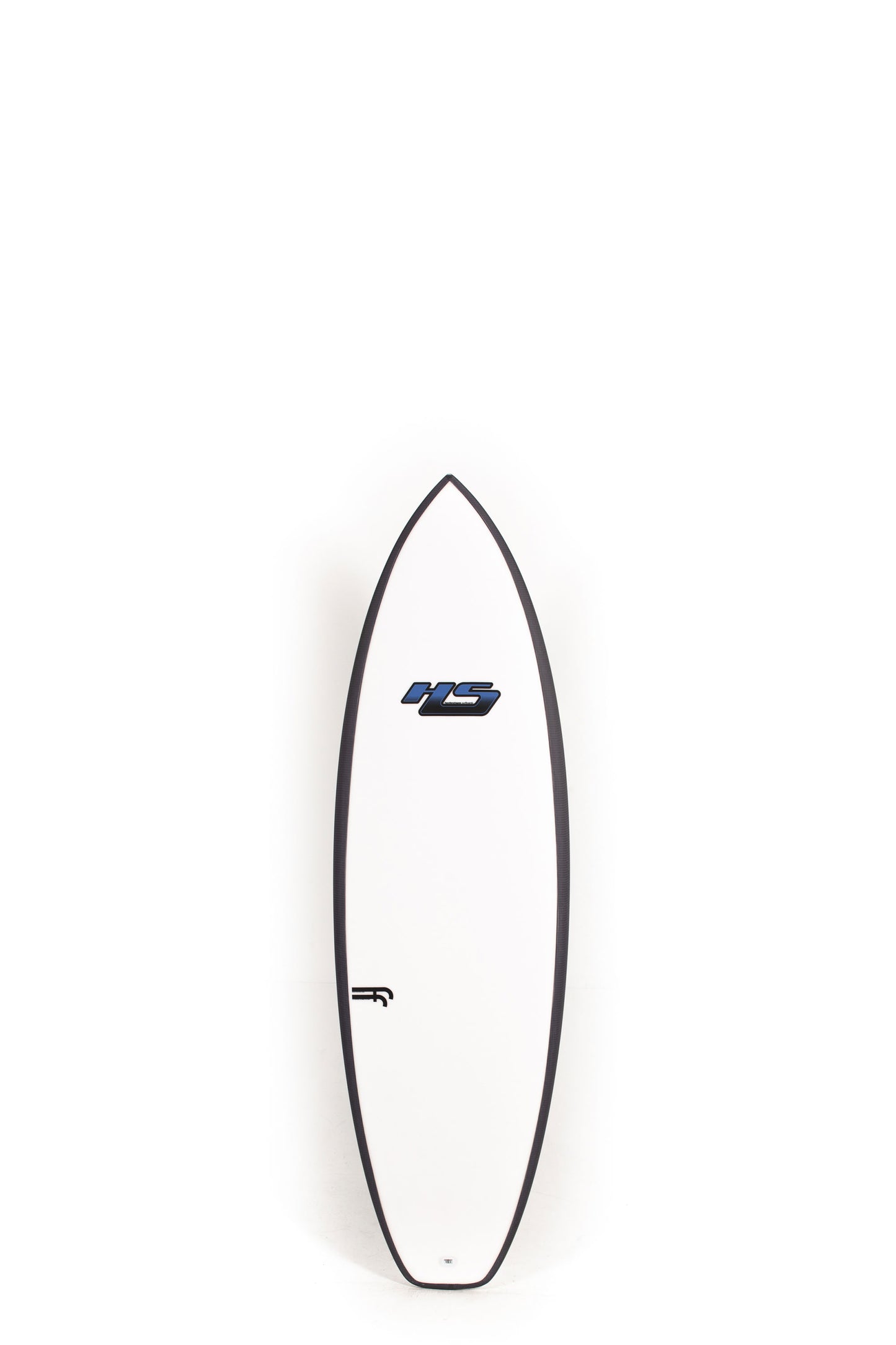 White Haydenshapes Nova Surfboard with black rails size 5'8" on a white background by Pukas Surf Shop - 1