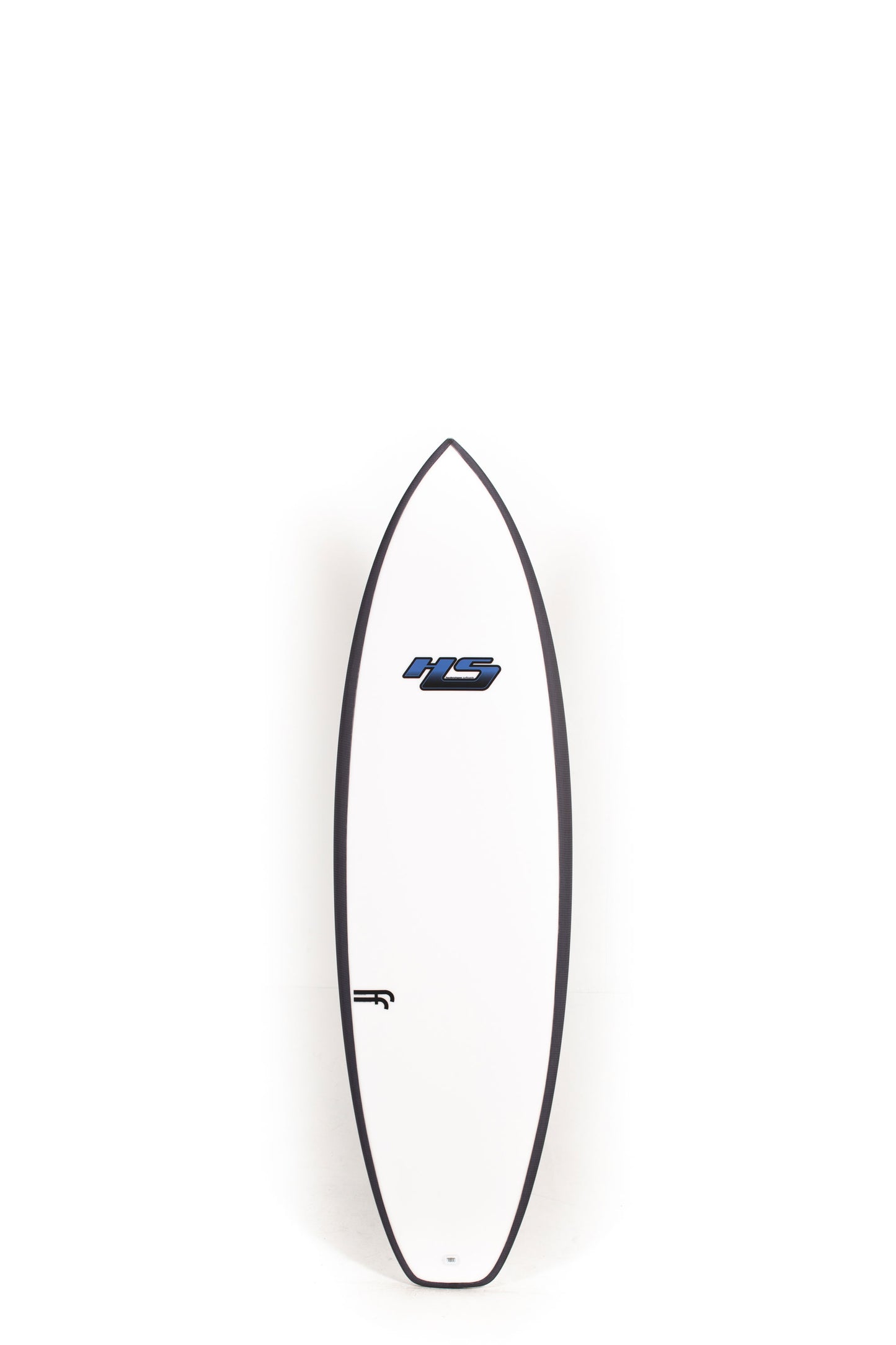 White Haydenshapes Nova Surfboard with black rails size 6'0" on a white background by Pukas Surf Shop - 1