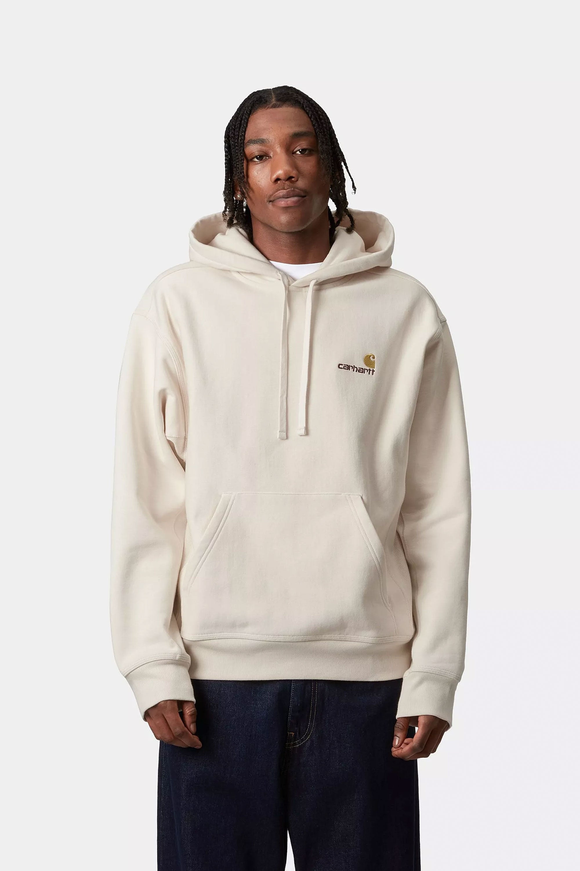 CARHARTT WIP - HOODED AMERICAN SCRIPT SWEAT - NATURAL | Shop