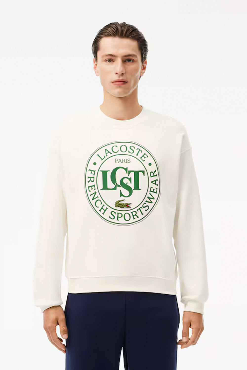 LACOSTE - LOOSE FIT PRINTED COTTON FLEECE