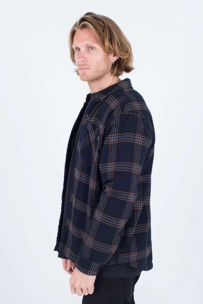 Pukas-Surf-Shop-Hurley-man-shirt-flannel-sherpa-lined-bone
