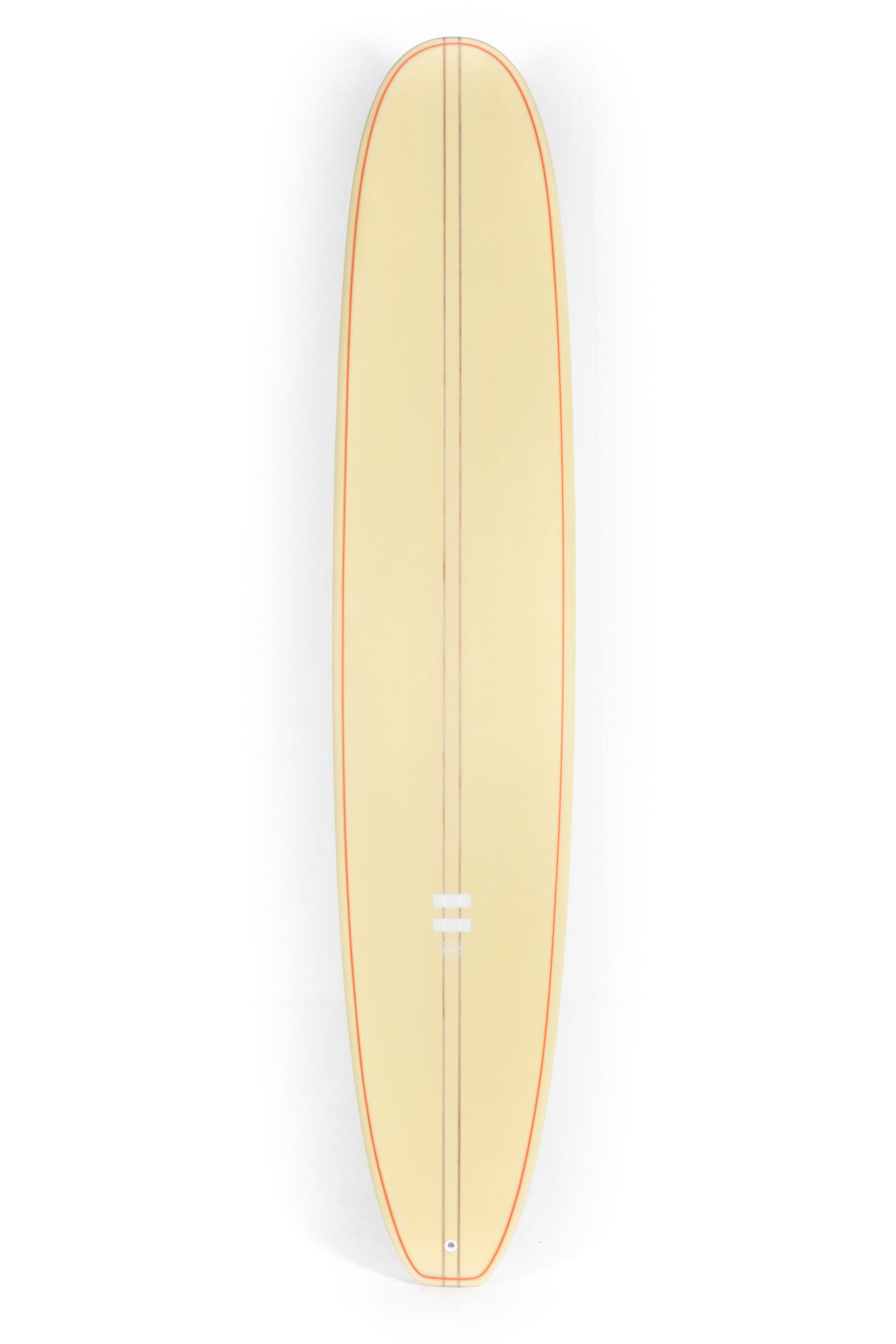 Yellow Indio Log Machine Longboard Surfboard size 9'6" on a white background by Pukas Surf Shop