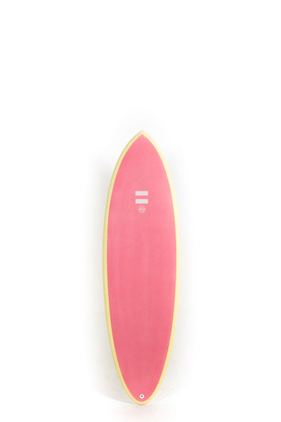 Pink and yellow Indio Surfboards Racer size 6'2" at Pukas surf Shop