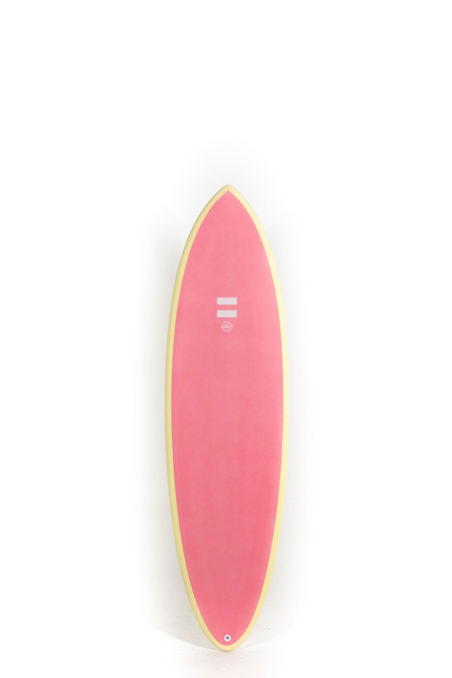 Pink and yellow Indio Surfboard Racer size 6'8" at Pukas Surf Shop