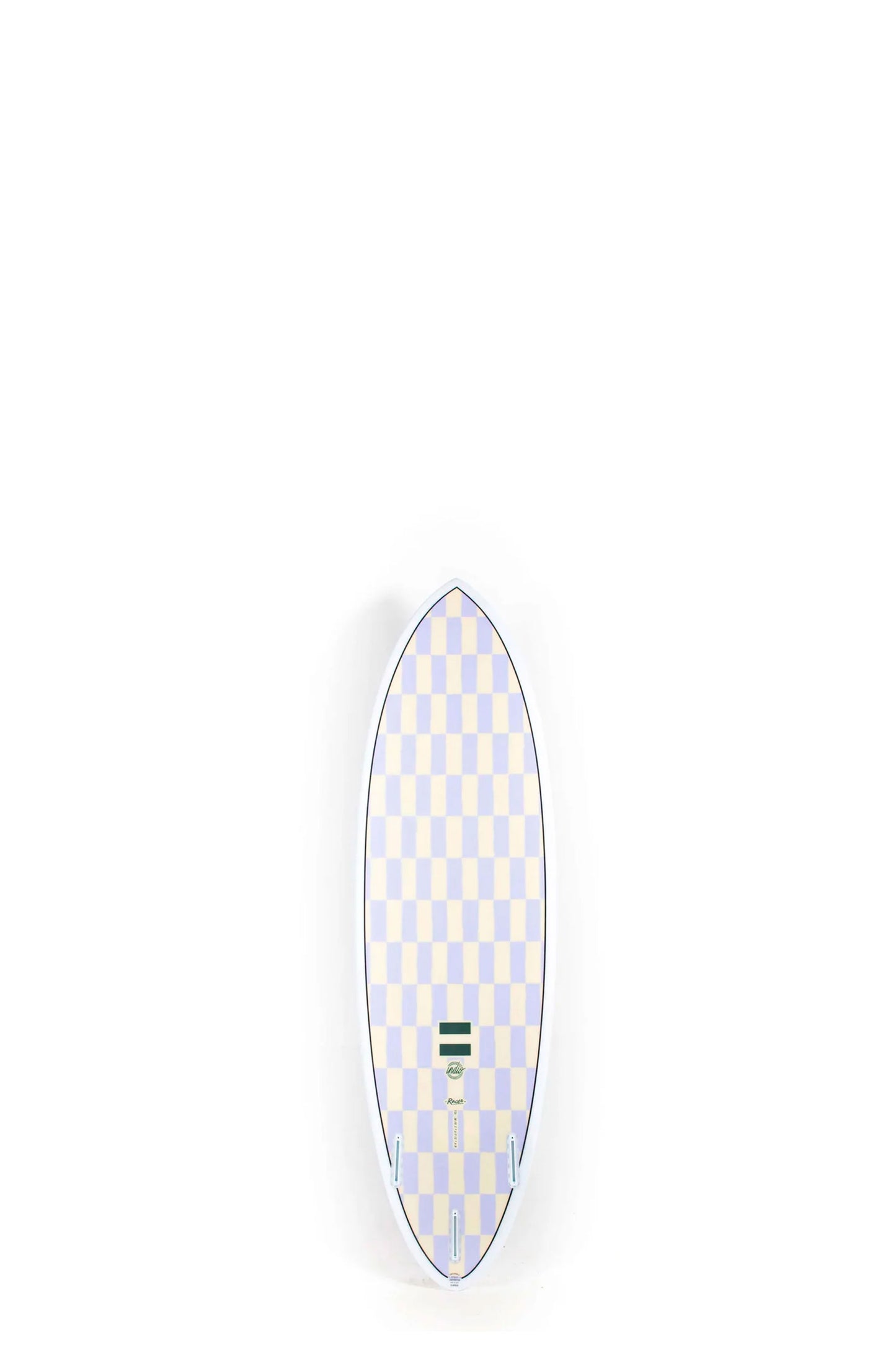 Purple and yellow checkered Indio Surfboard Racer size 5'2" at Pukas Surf Shop - 2