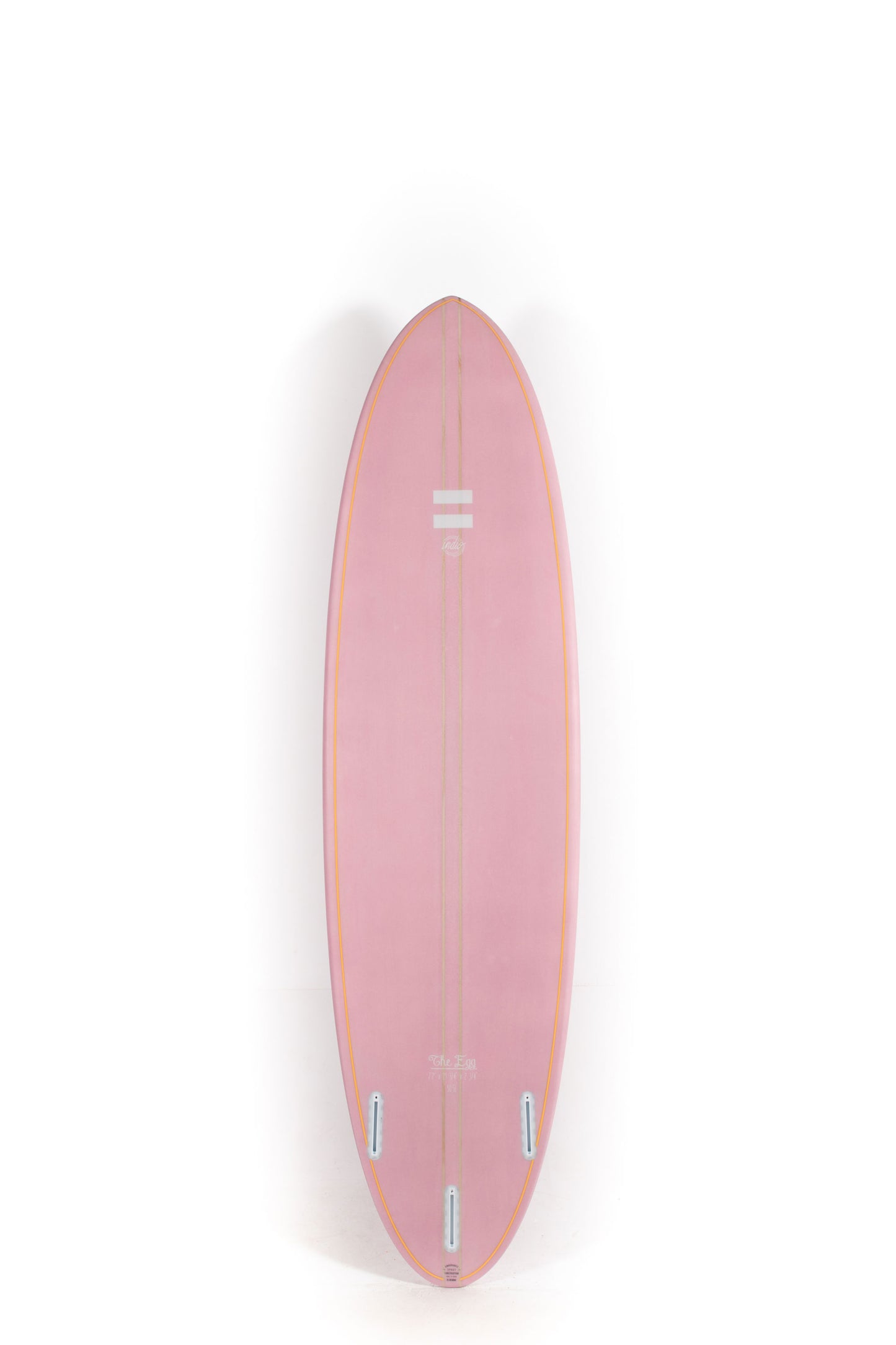 Pink Indio The Egg surfboard size 7'2" on a white background by Pukas Surf Shop - 2