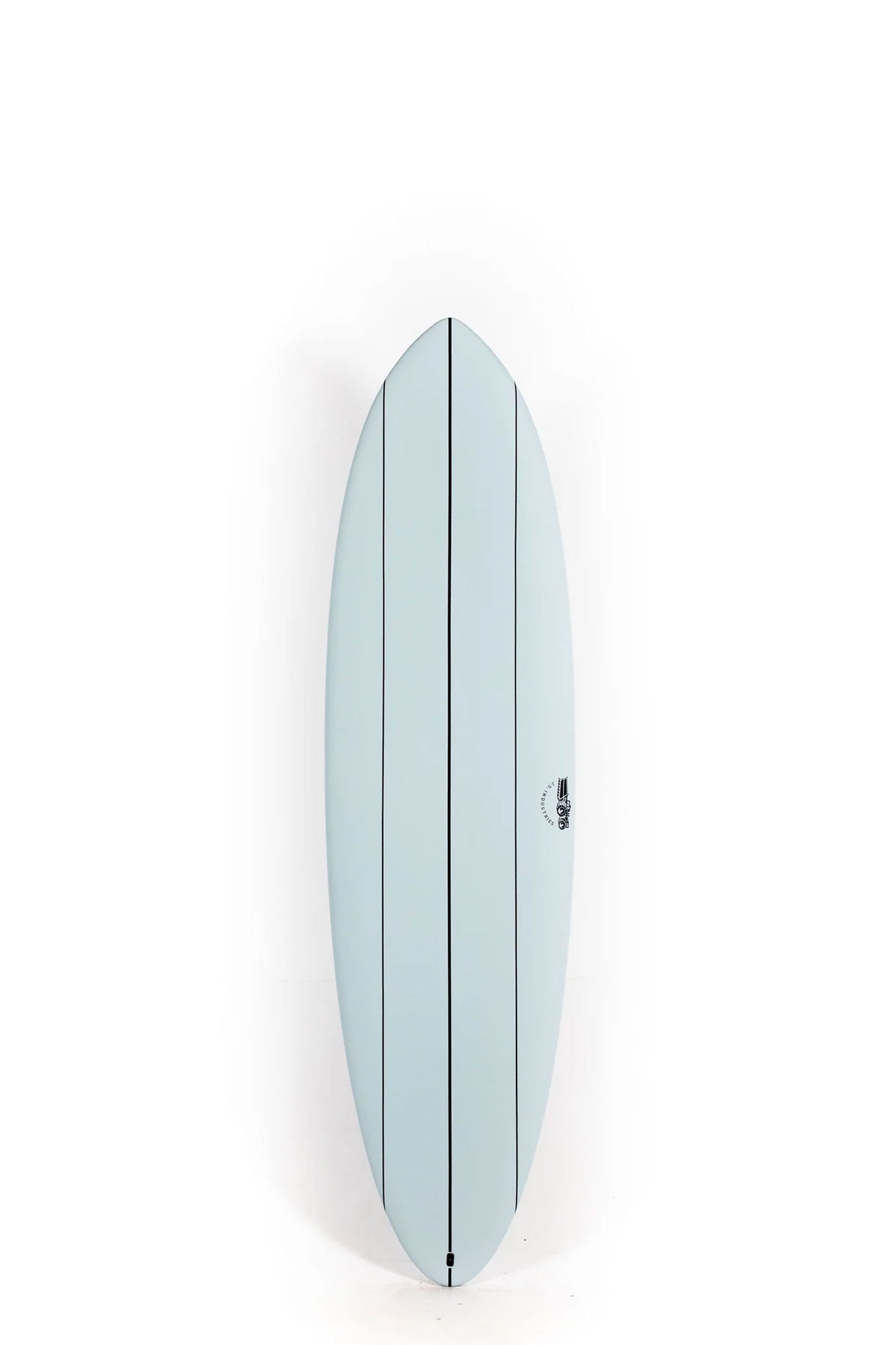 Light Blue JS surfboard big baron 7'0" on a white background by pukas surf shop