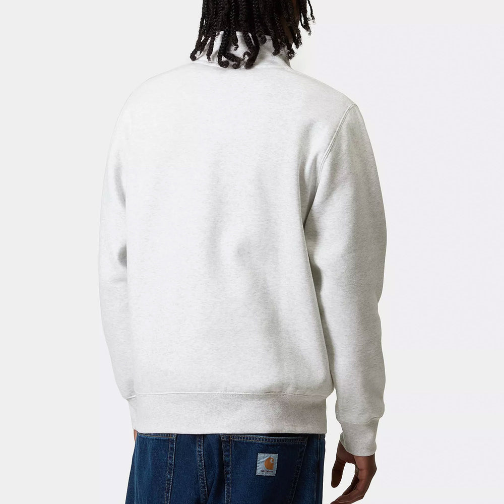 CARHARTT WIP - CHASE NECK ZIP SWEAT - ASH HEATHER