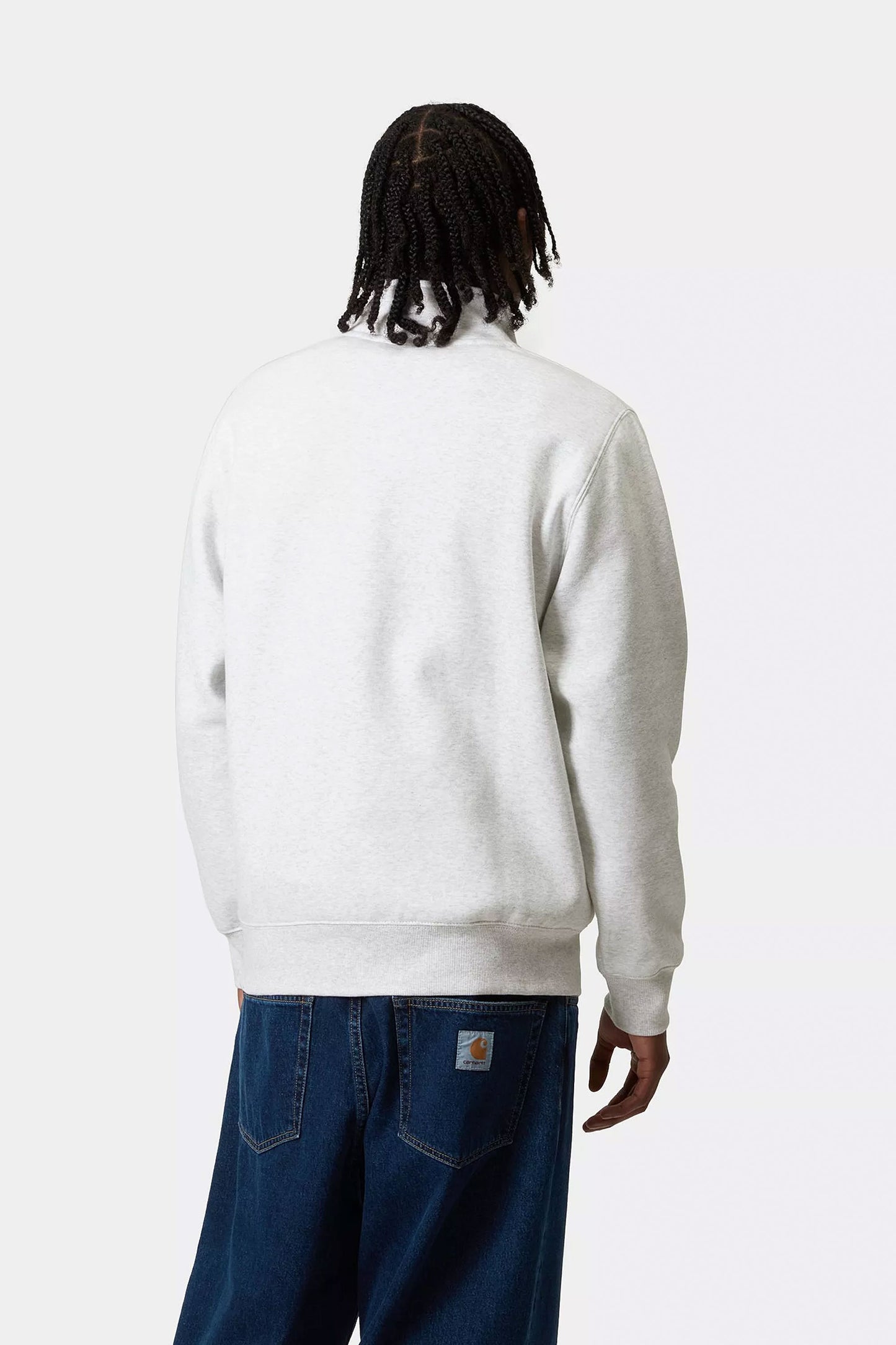 CARHARTT WIP - CHASE NECK ZIP SWEAT - ASH HEATHER