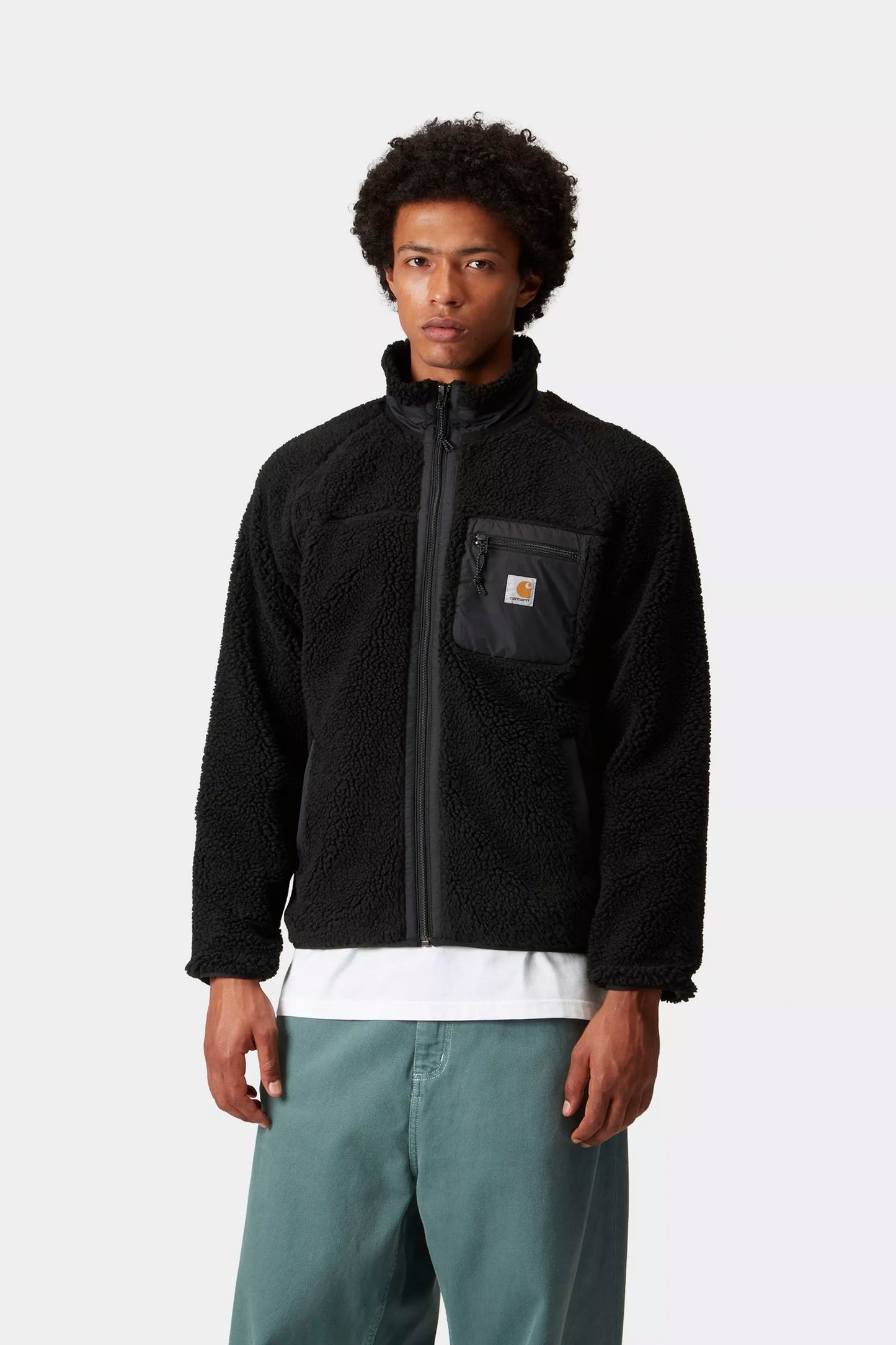 Pukas Surf Shop Carhartt WIP Prentis Liner Black black fleece jacket zip pocket