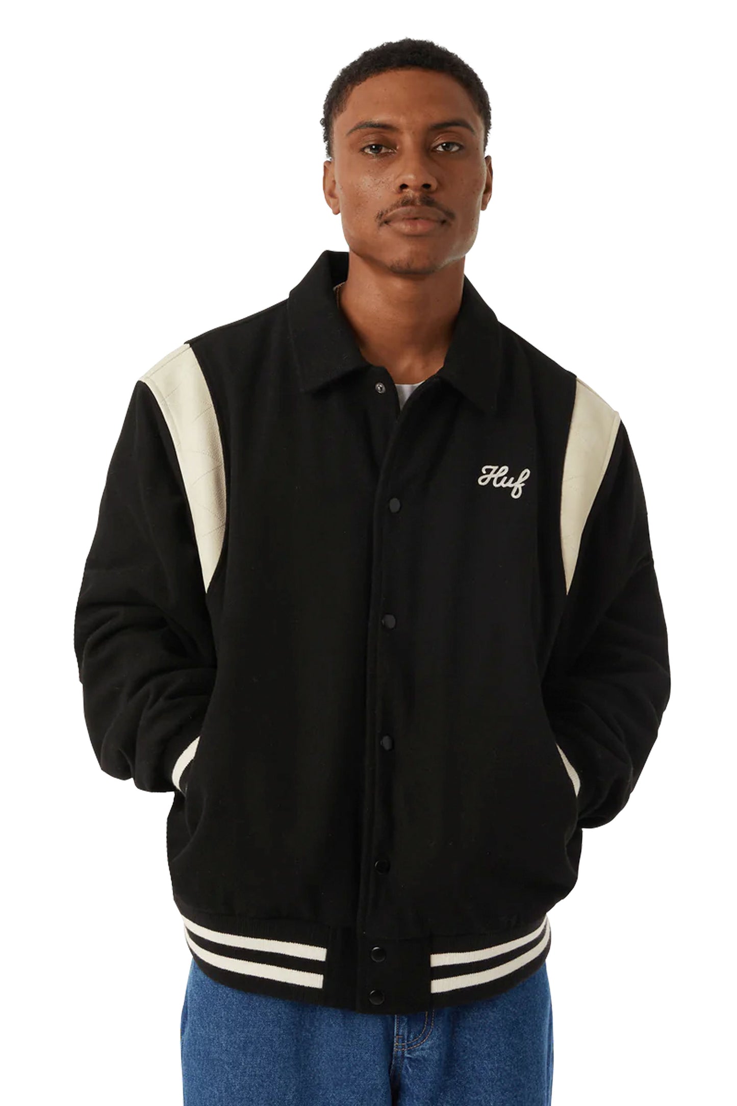 Pukas-Surf-Shop-Jacket-Man-Huf-Song-Varsity-Black