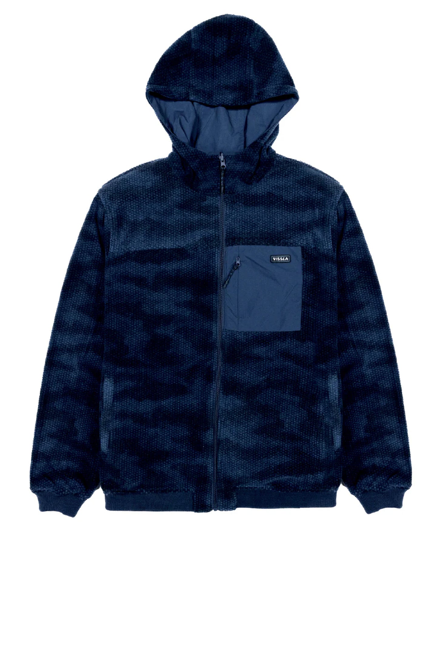 Vissla Pukas Surf Shop Sequoia Reversible Eco Jacket Dark Naval dual side nylon fleece