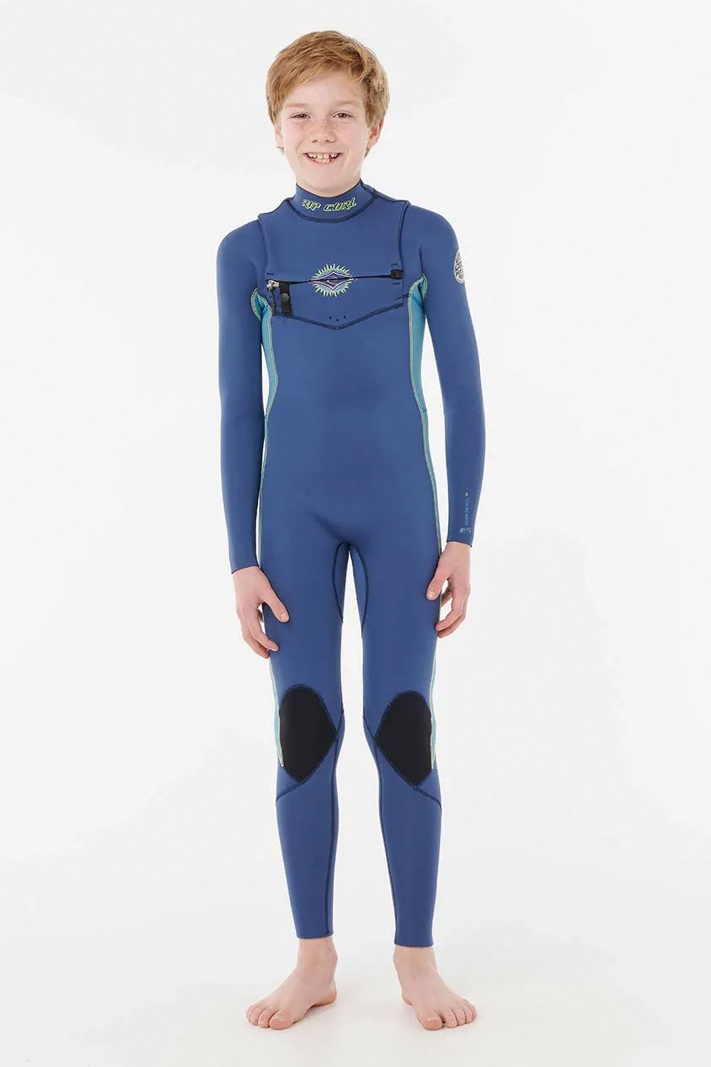 Pukas Surf Shop Junior Wetsuit Ripcurl Dawn Patrol 4/3mm Chest Zip Light Navy