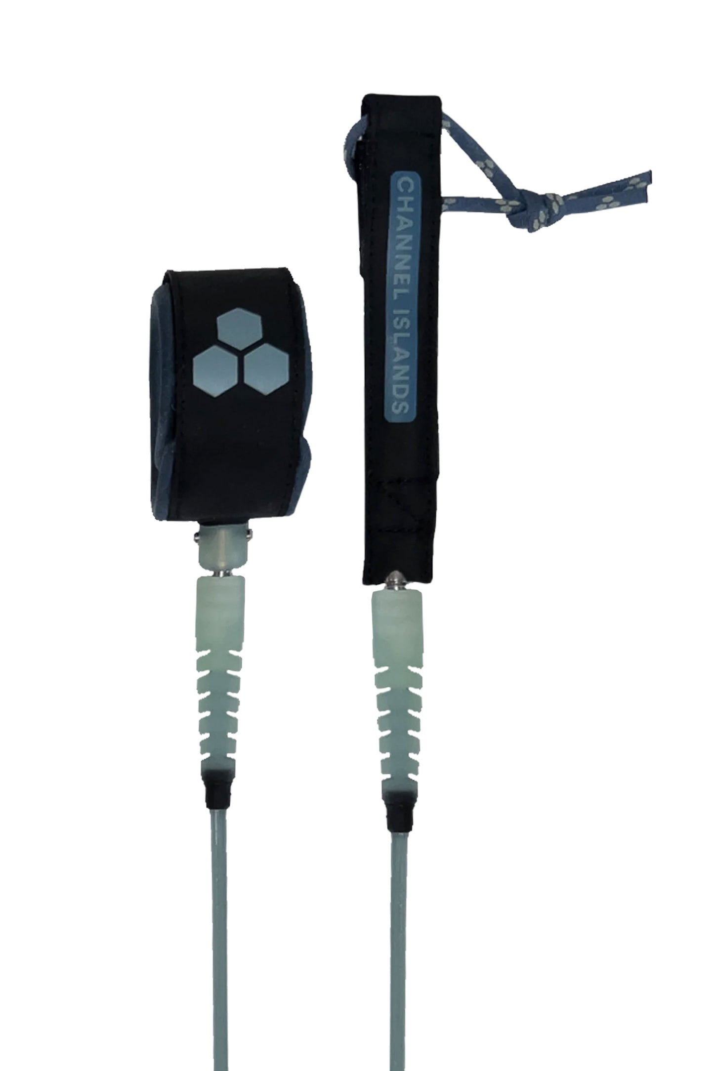 Black and gray leash with handle labeled 'Channel Islands' on a white background
