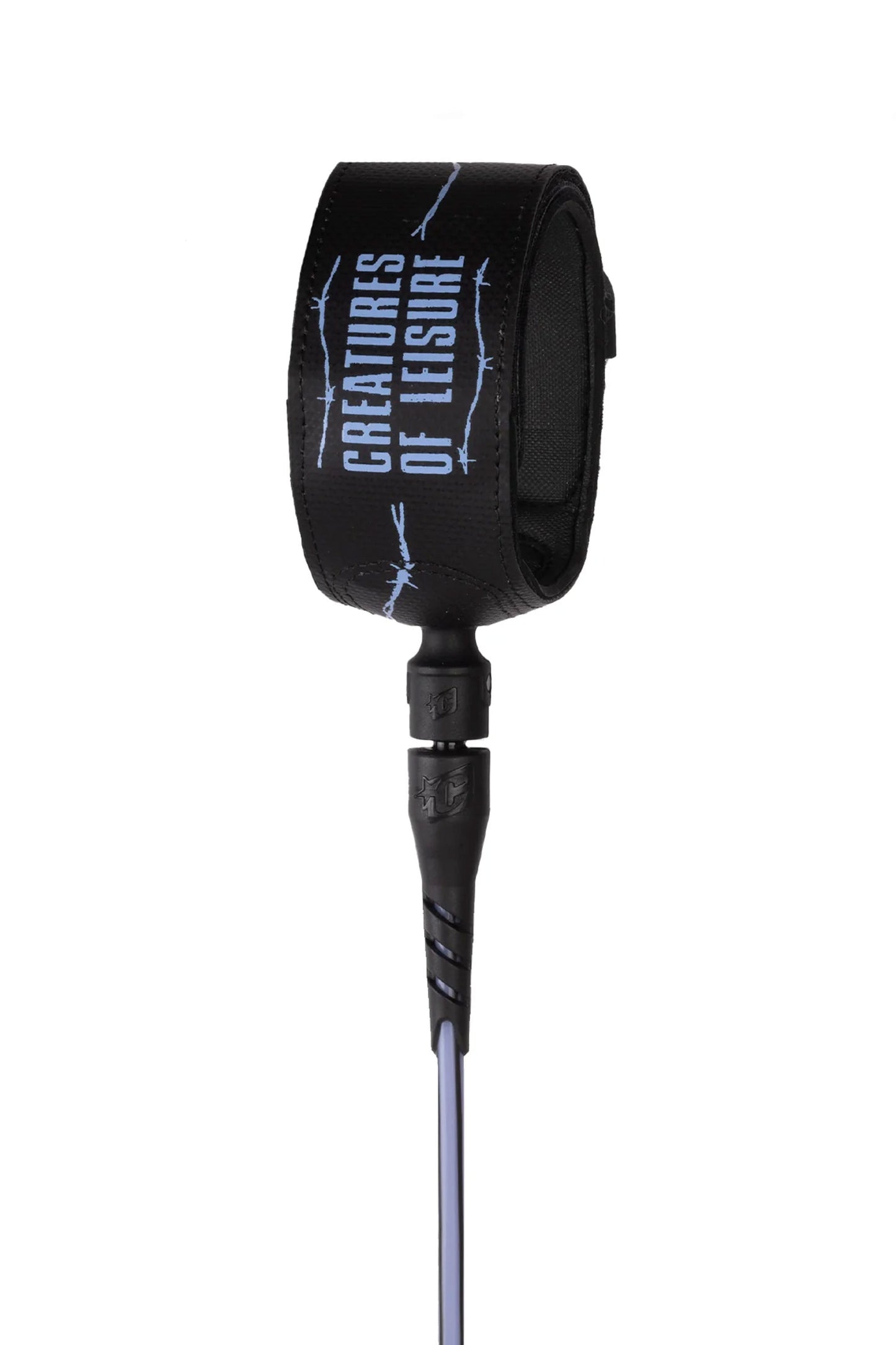 Creatures Superlite Pro 6 surf leash in black purple haze barbed wire