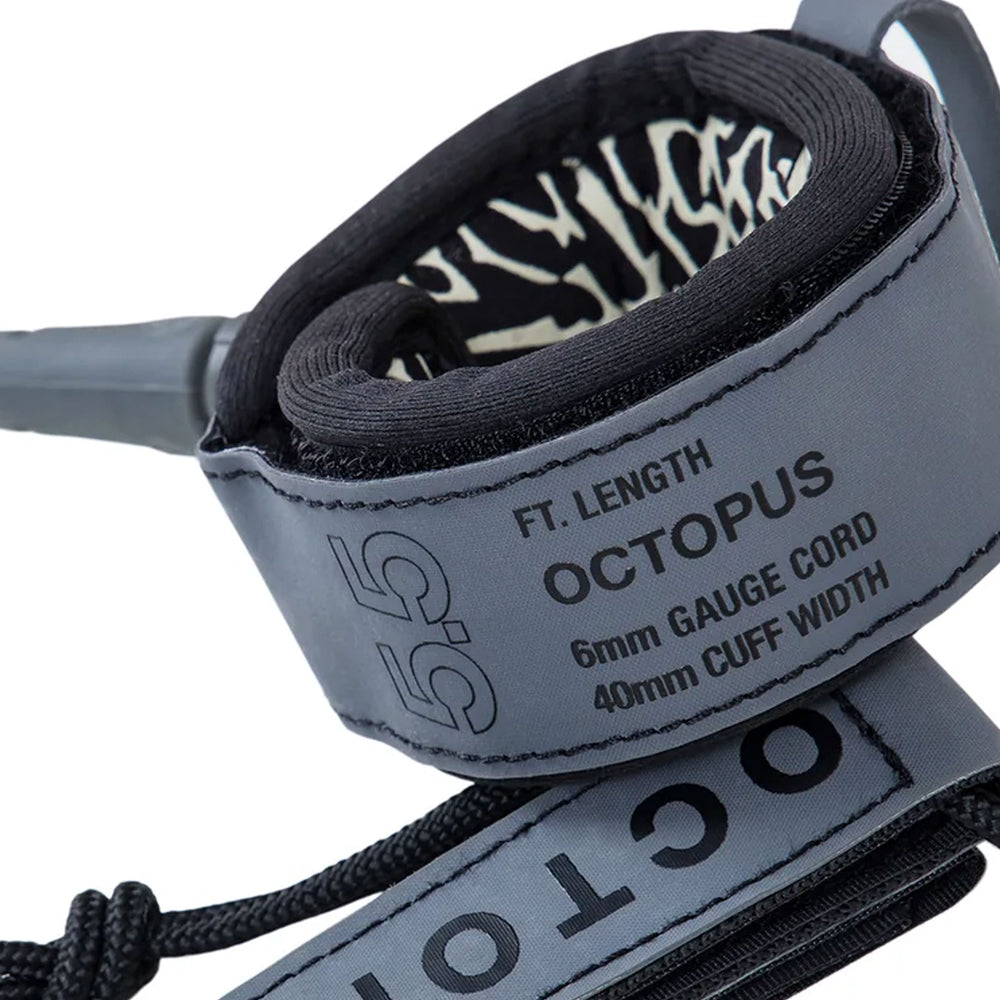 Pukas-Surf-Shop-Leash-Octopus-Mission-Cotrol-5.5-Grey