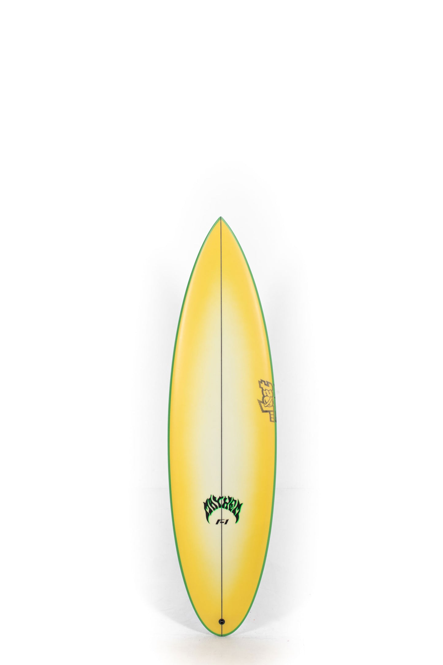 Yellow and green Lost Surfboard F1 size 5'11" at Pukas Surf Shop