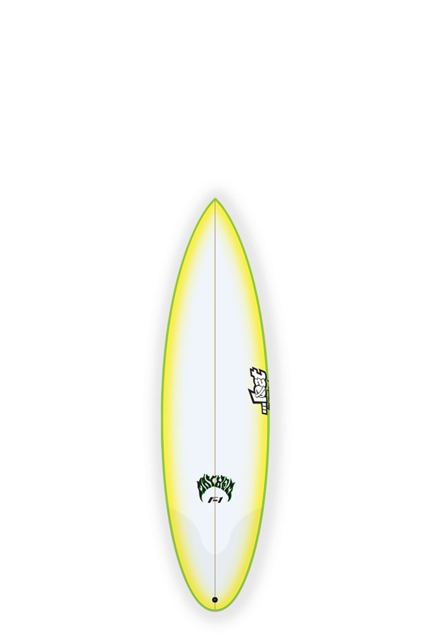 Yellow, white and green Lost Surfboards F1 size 6'2" at Pukas Surf Shop - 3