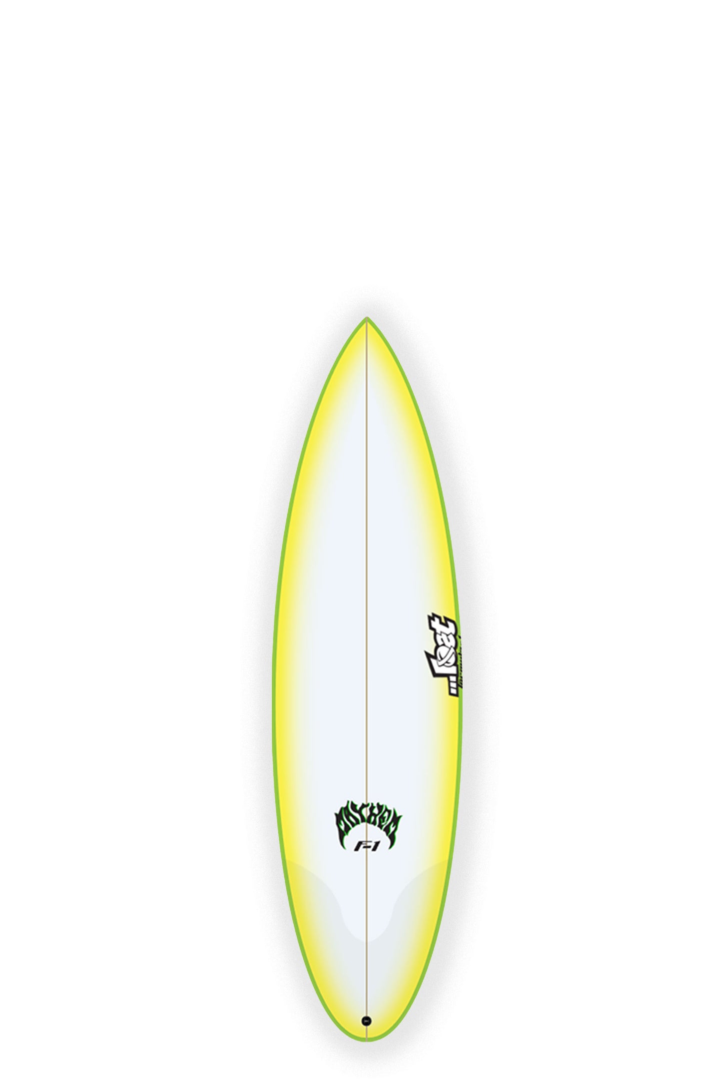 Yellow, white and green Lost Surfboards F1 size 6'3" at Pukas Surf Shop - 1