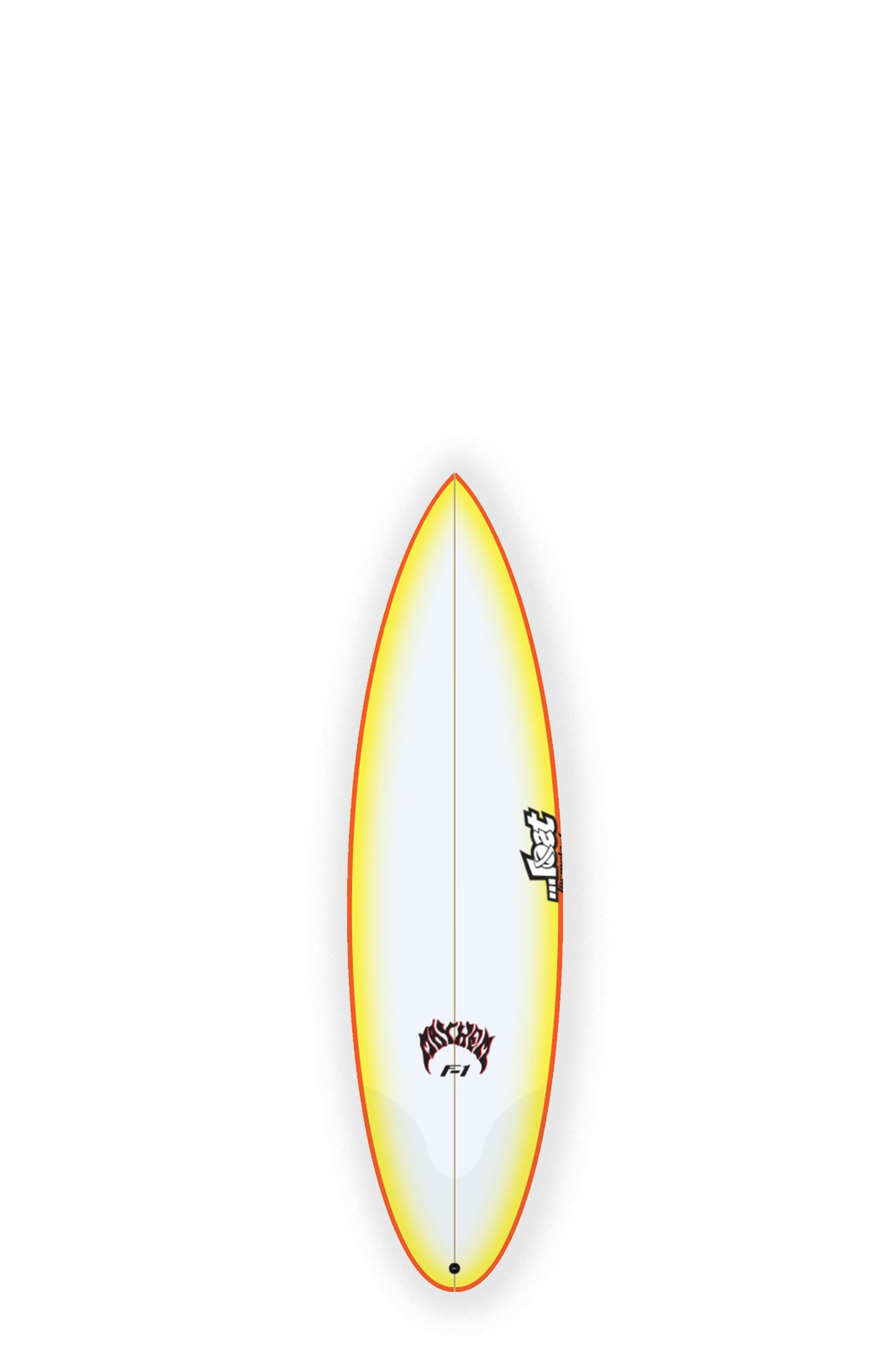 Lost Surfboards F1 surfboard with yellow and orange design at Pukas Surf Shop - 3