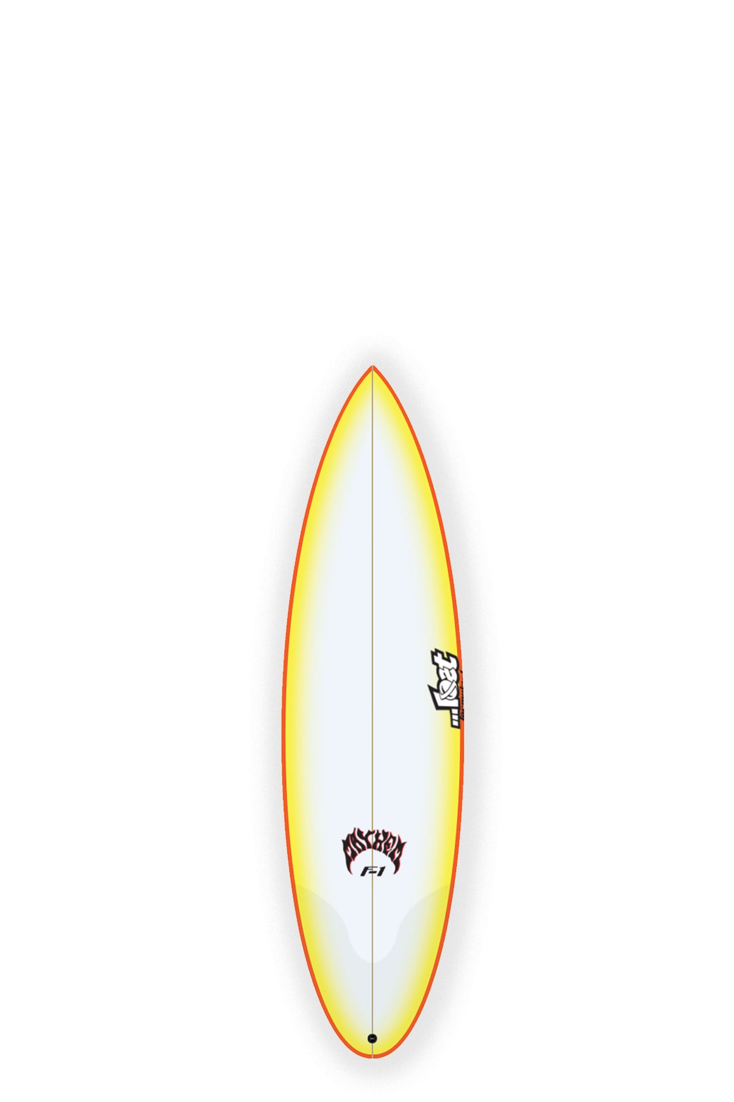 Lost Surfboards F1 surfboard with yellow and orange design at Pukas Surf Shop - 5
