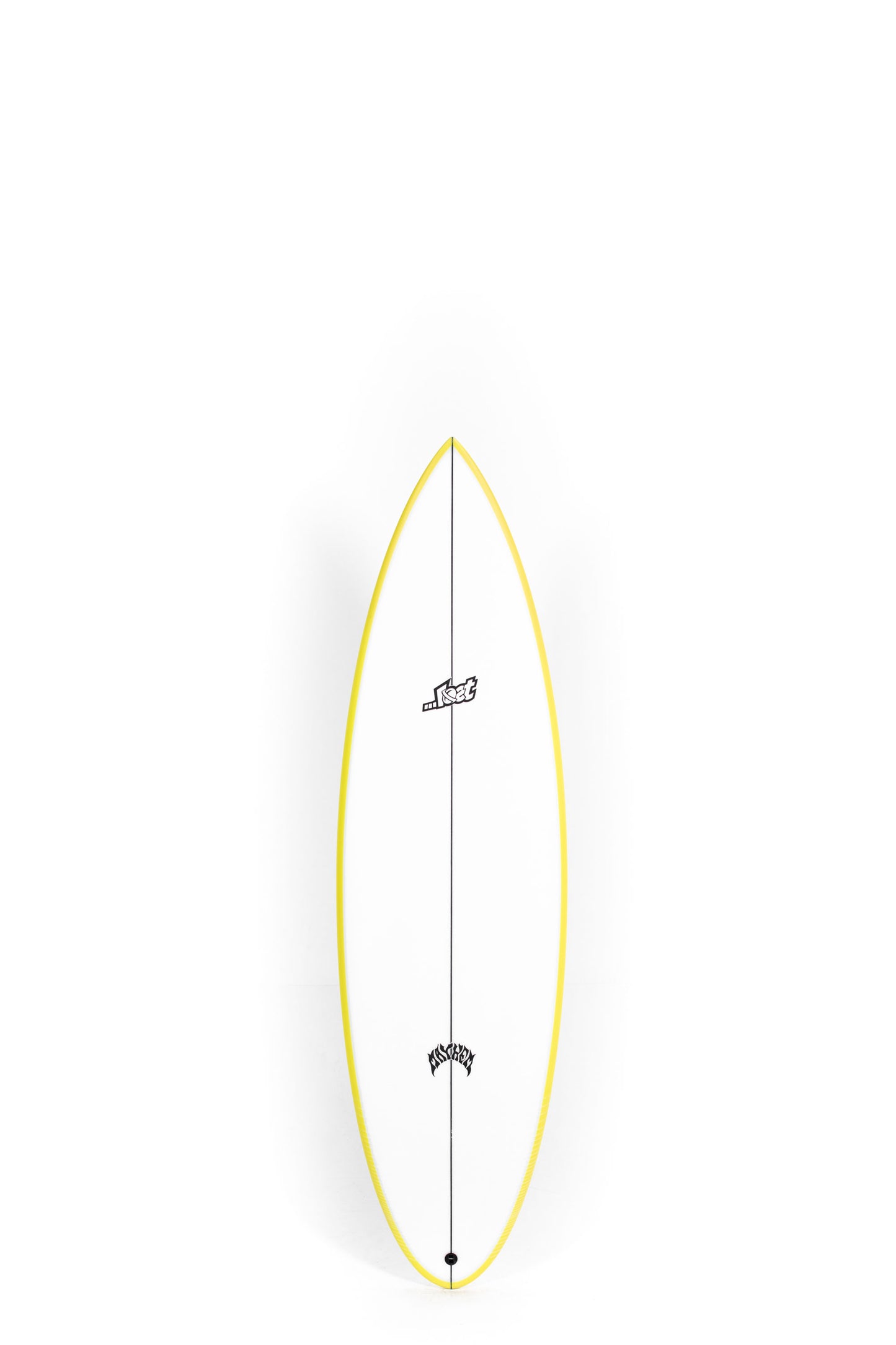 White Lost Surfboards Mini Driver with yellow rails size 5'10" at Pukas Surf Shop