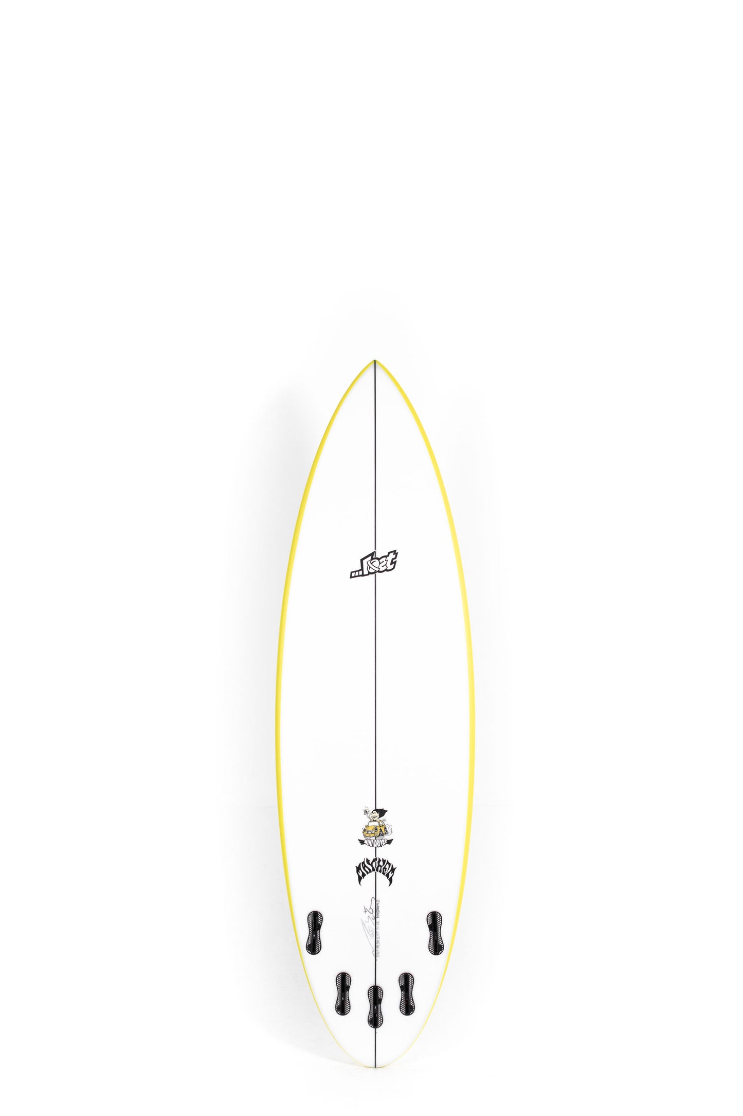 White Lost Surfboards Mini Driver with yellow rails size 5'10" at Pukas Surf Shop - 2